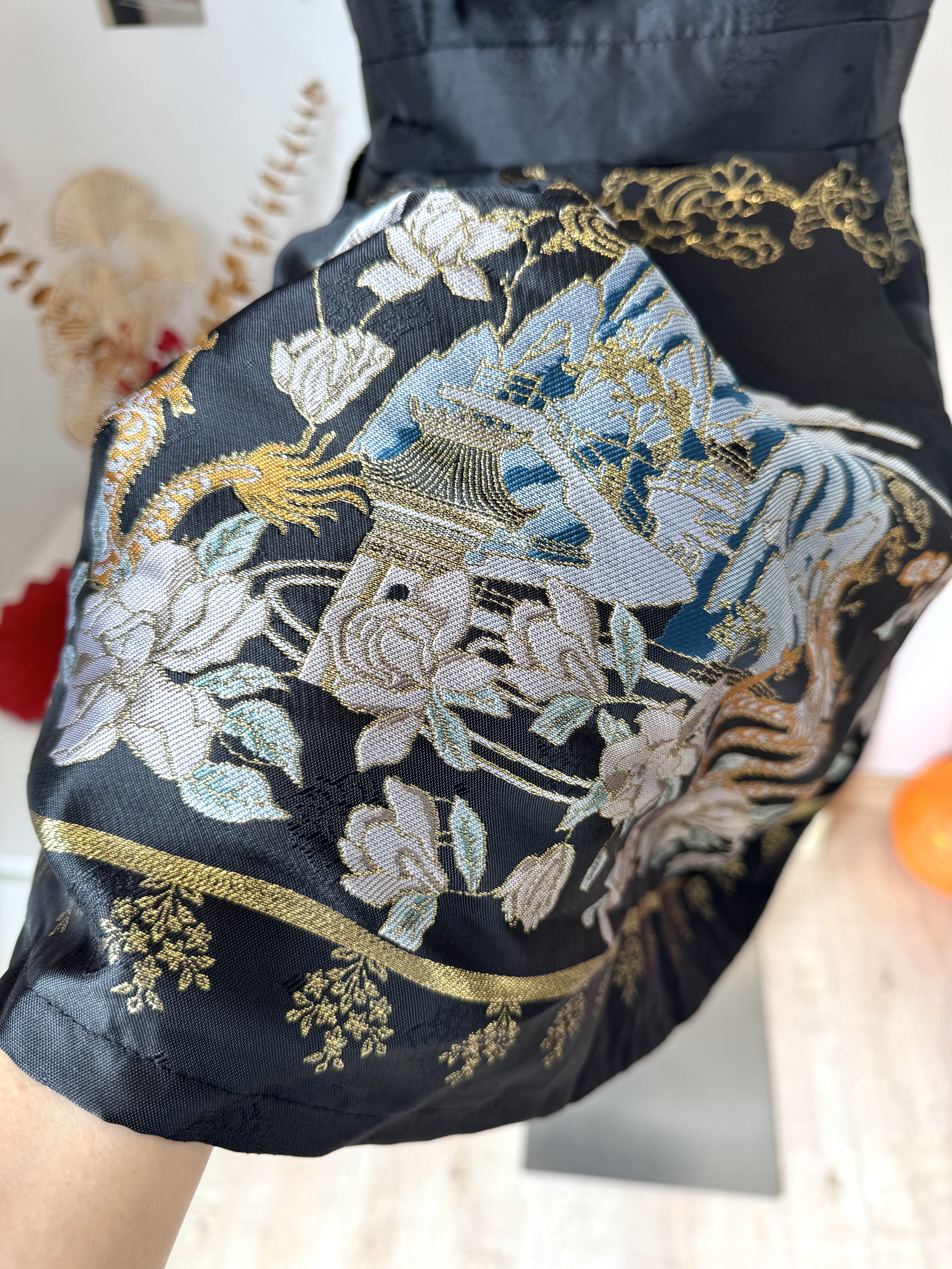 福利款原价RM109【Golden Phoenix Dress 锦绣烟雨 】新中式重工刺绣挂脖连衣裙（2 colours）Premium Quality