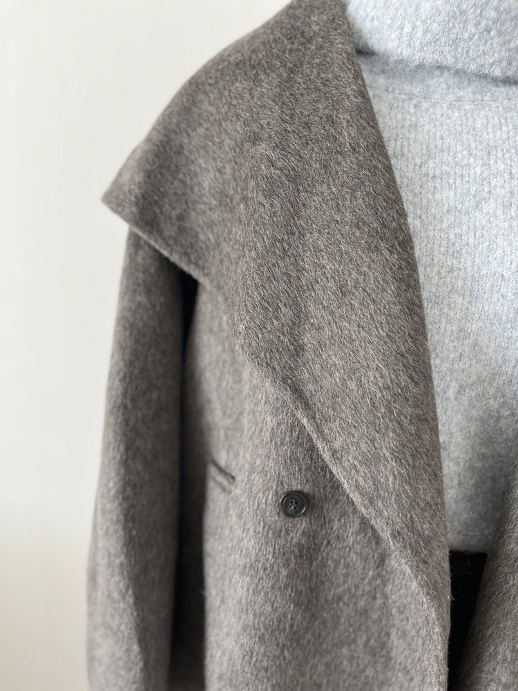 [70% Wool] Parisian Belted Wool Coat (Dark Grey)