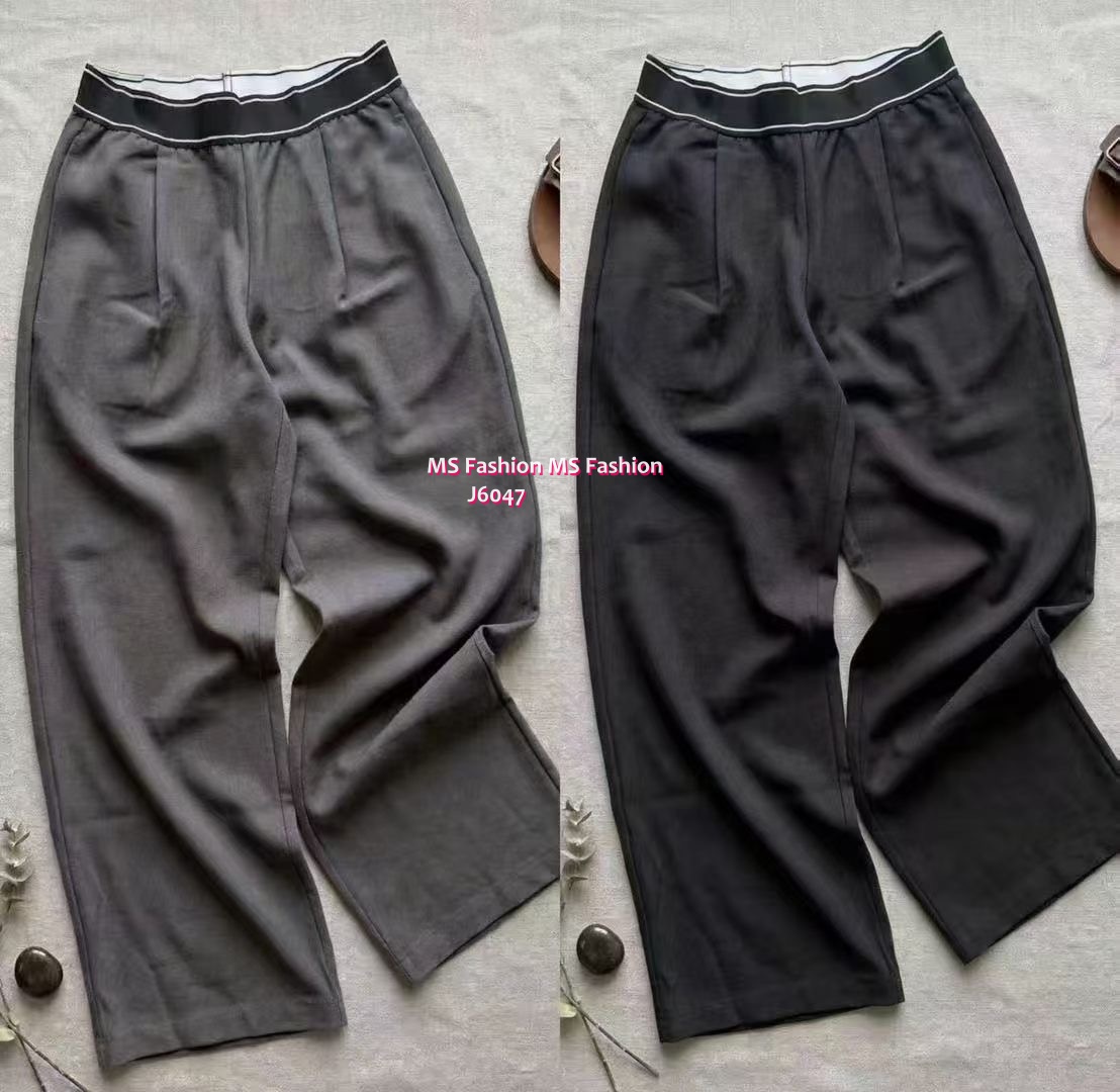 J6047 韓國🇰🇷拼色腰闊筒西褲