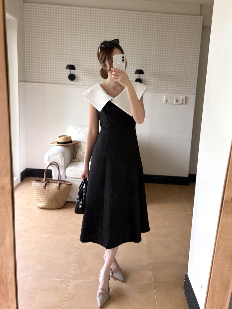 Celine Contrast Collar Dress