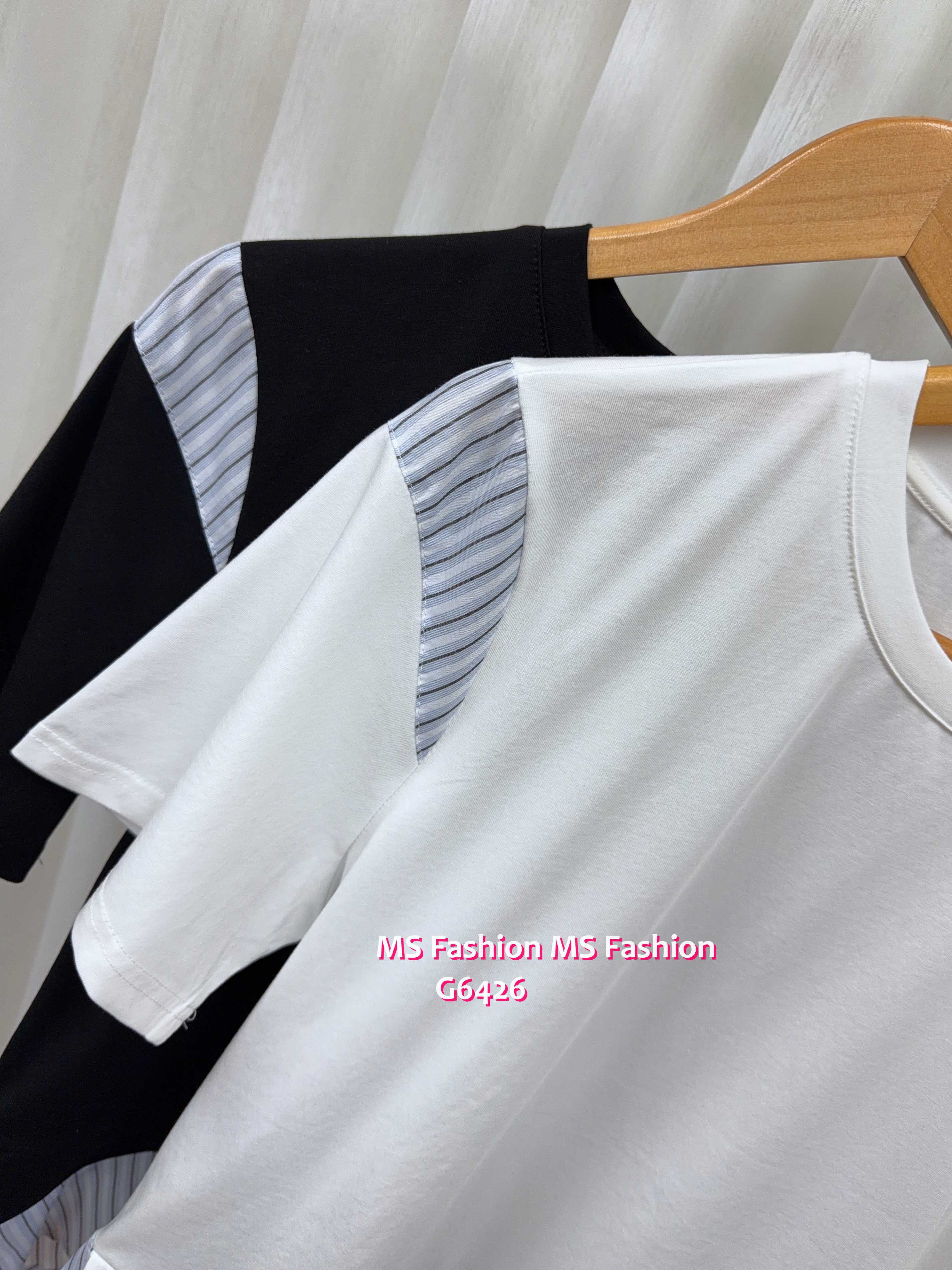 G6426 拼條子pattern top