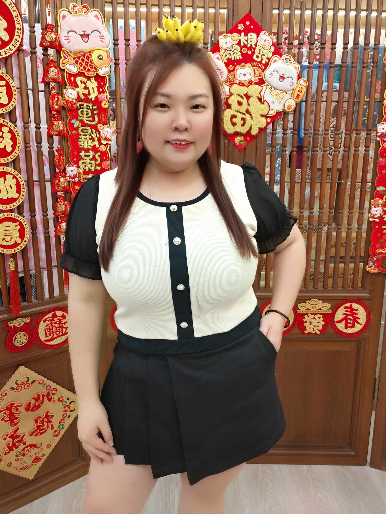 NBC07 TW#3860A 设计款泡泡袖上衣