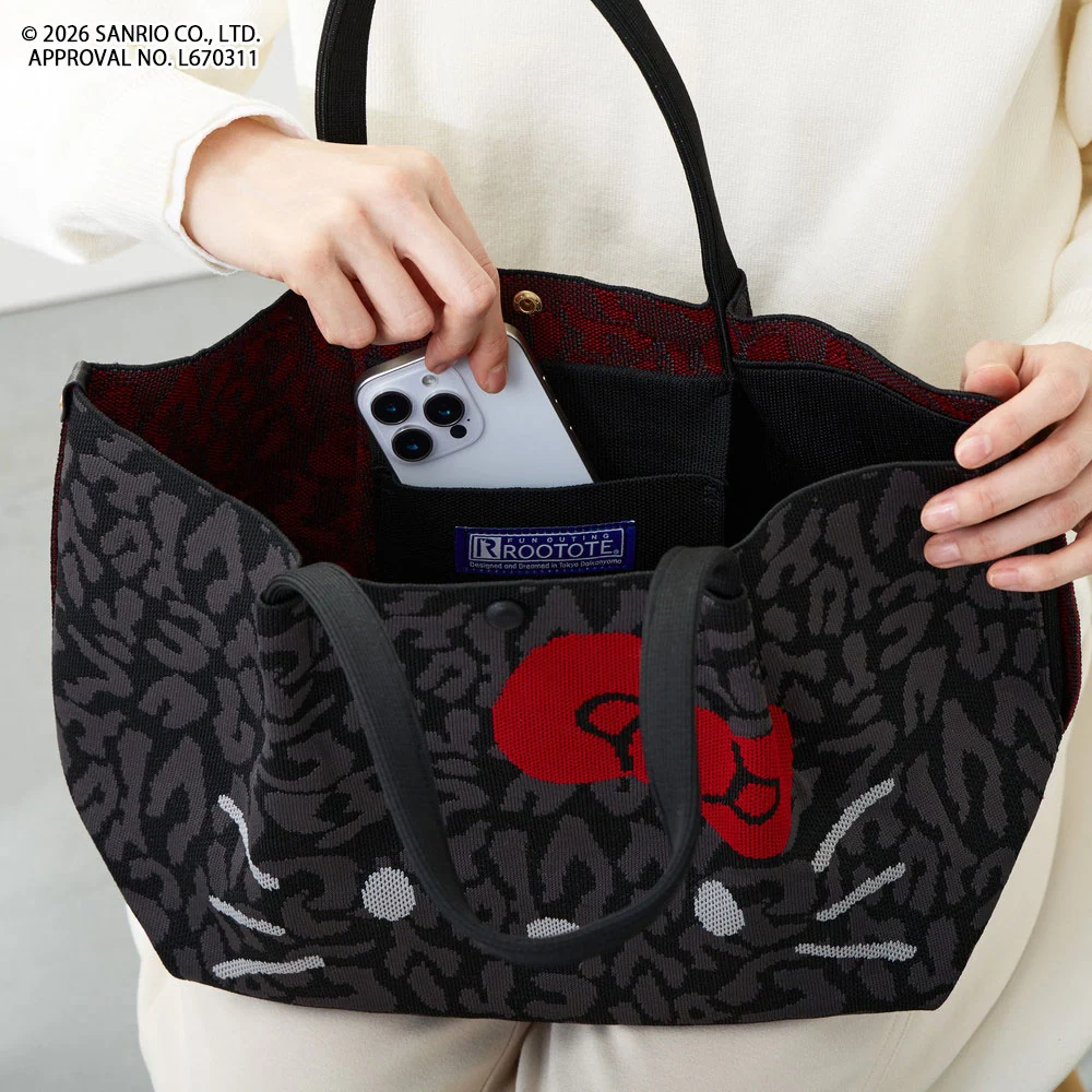 日本直送！Hello Kitty × ROOTOTE DELI LEO 豹紋針織手袋 