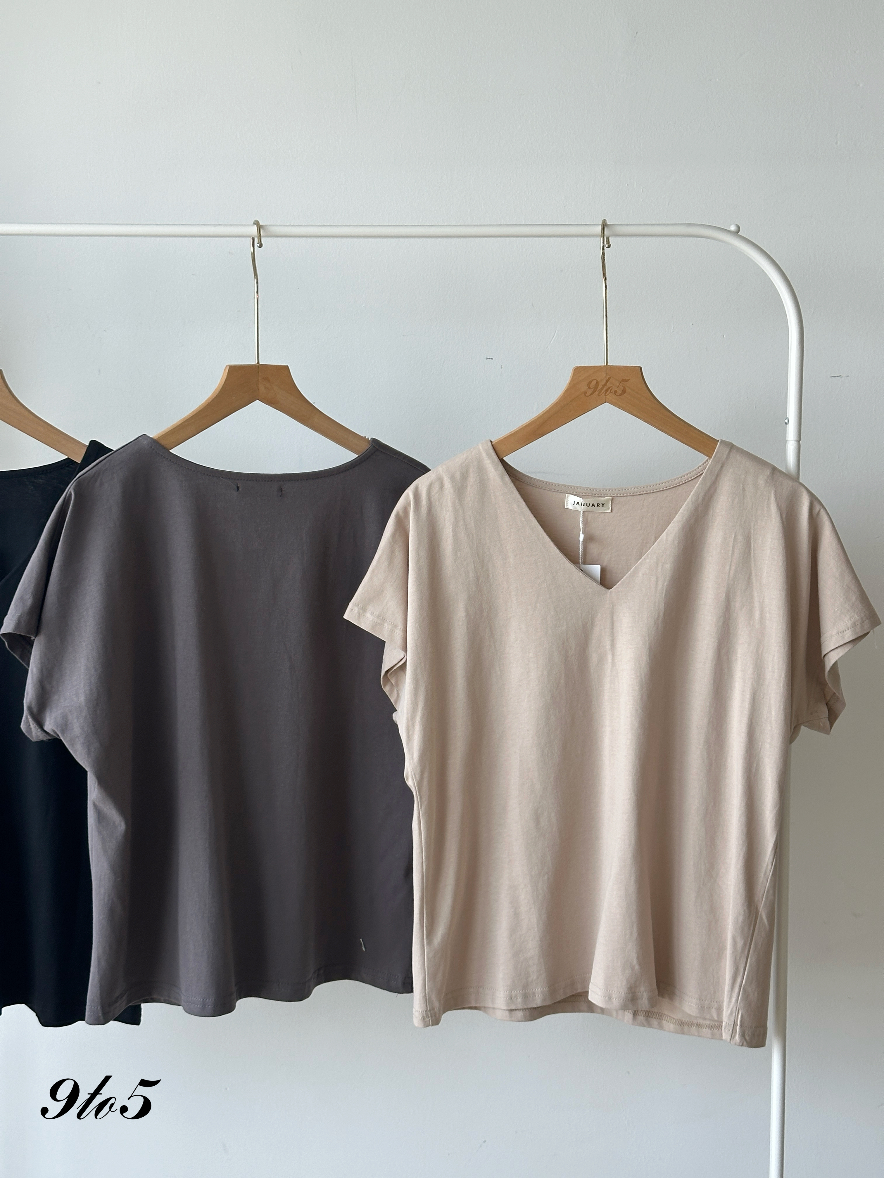 T4121 Cape Sleeve V Neck Tee - 3 Colors