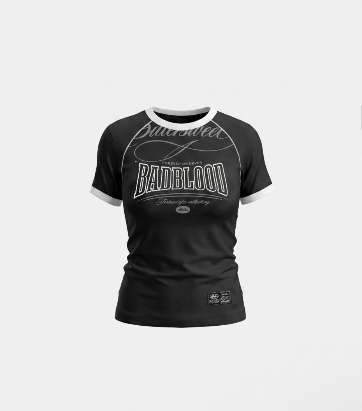 BADBLOOD新款[w-tee26-156] 90s Vintage Club Crewneck Jersey T-Shirt - Black