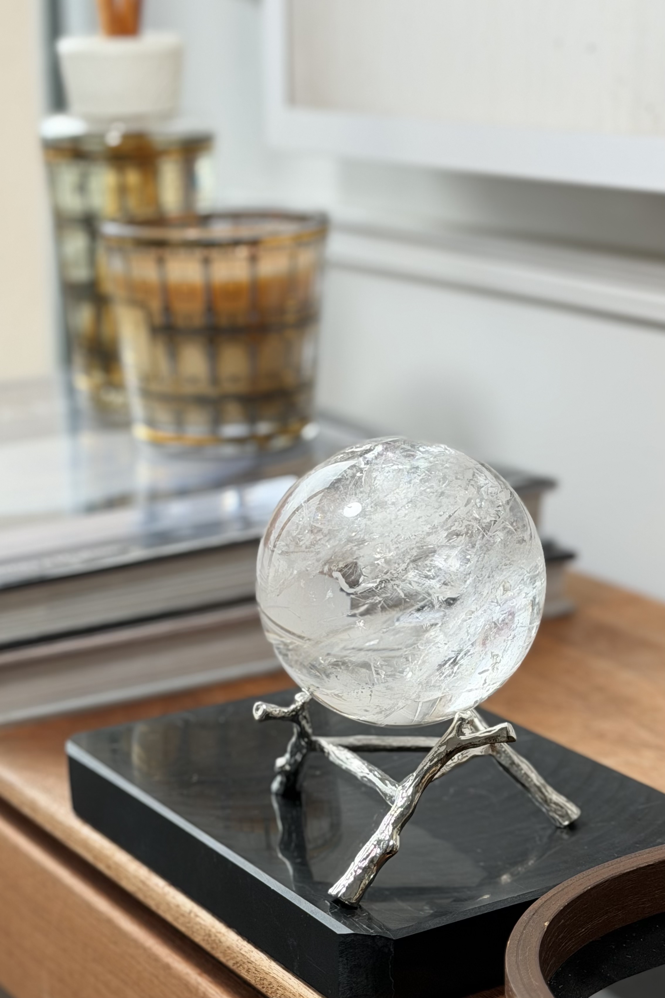  ༒7.6cm 白水晶球༒ CQOO66C66G626-RA10*6As