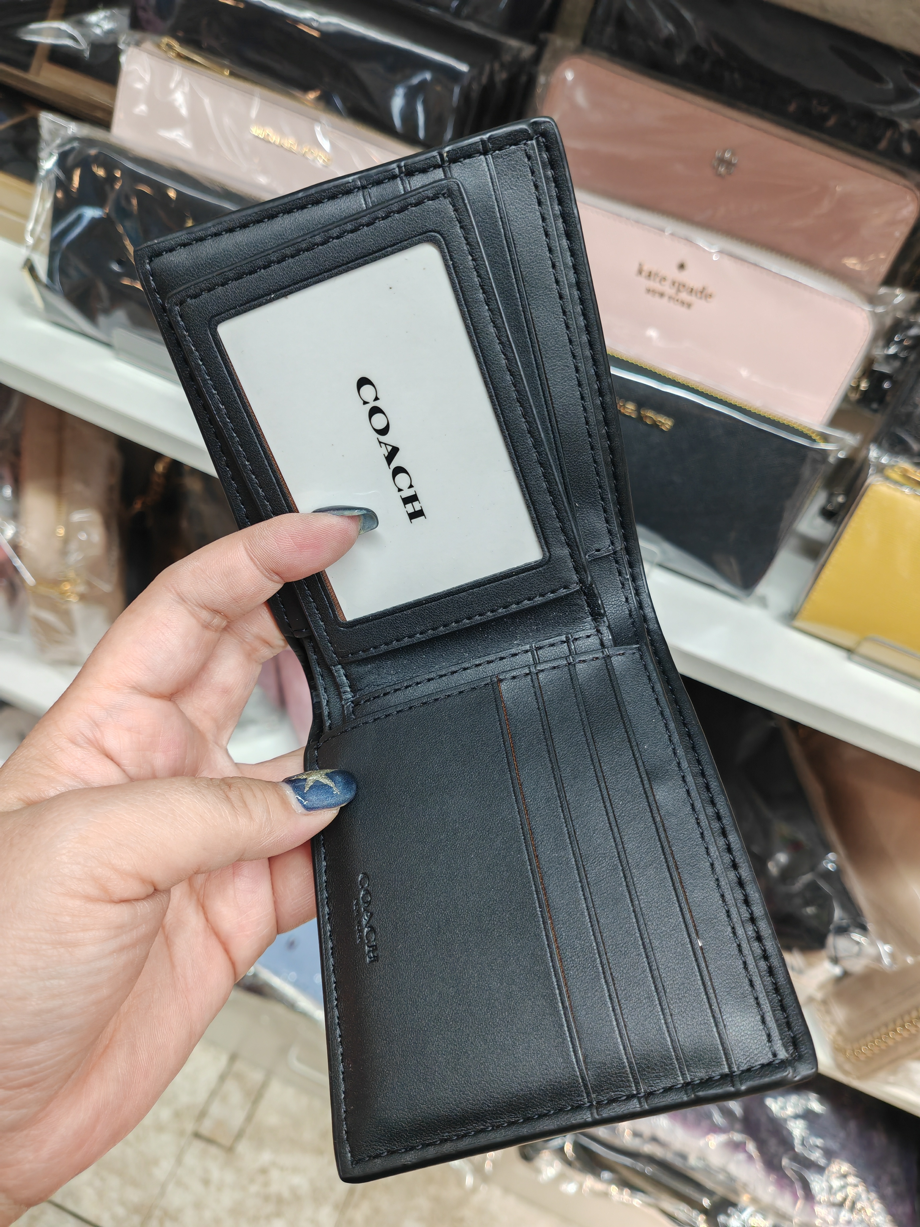 香港現貨-Coach men's wallet 深啡併淺啡色