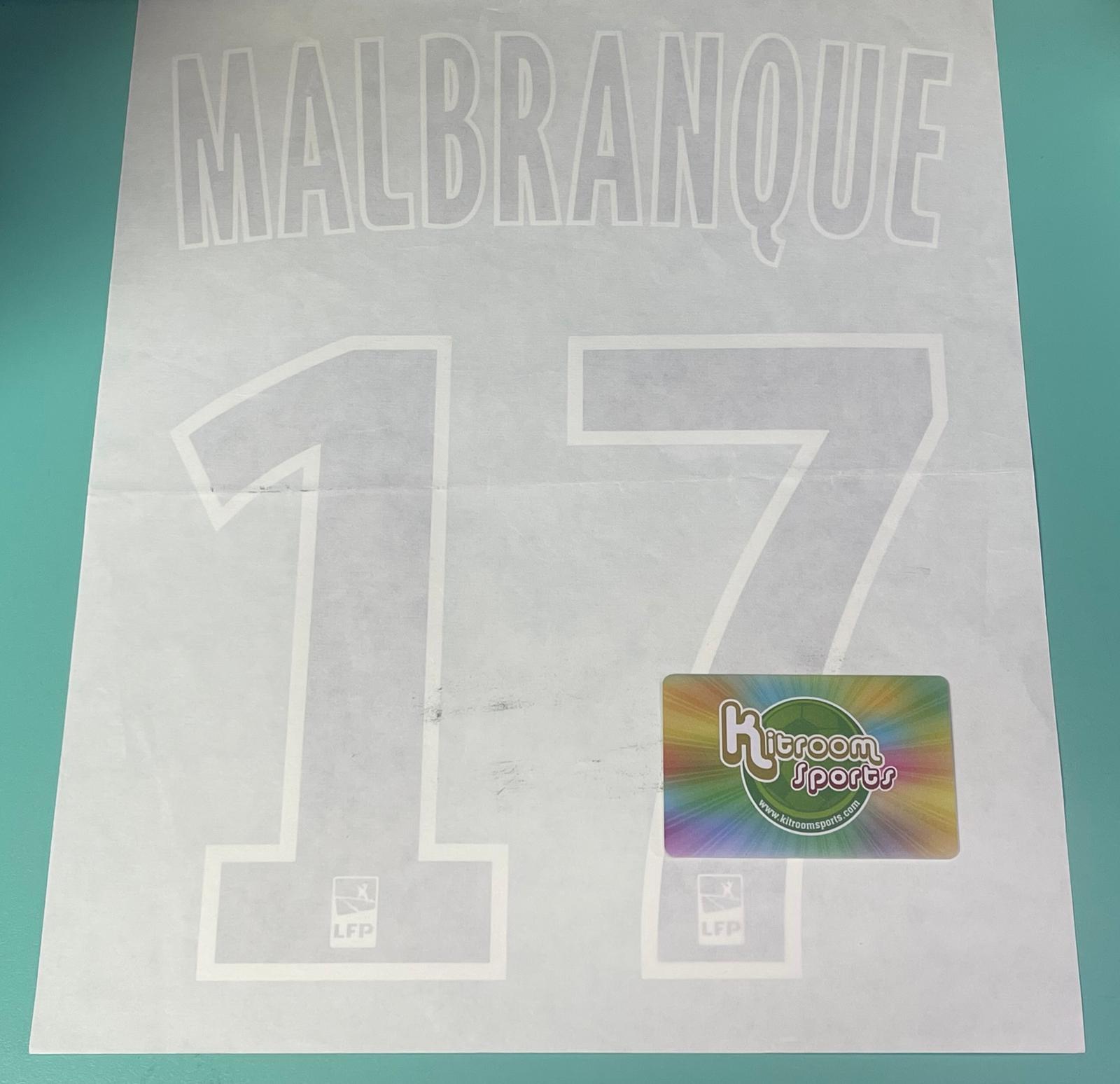 2013-14 Olympique Lyonnais Away Nameset #17 MALBRANQUE