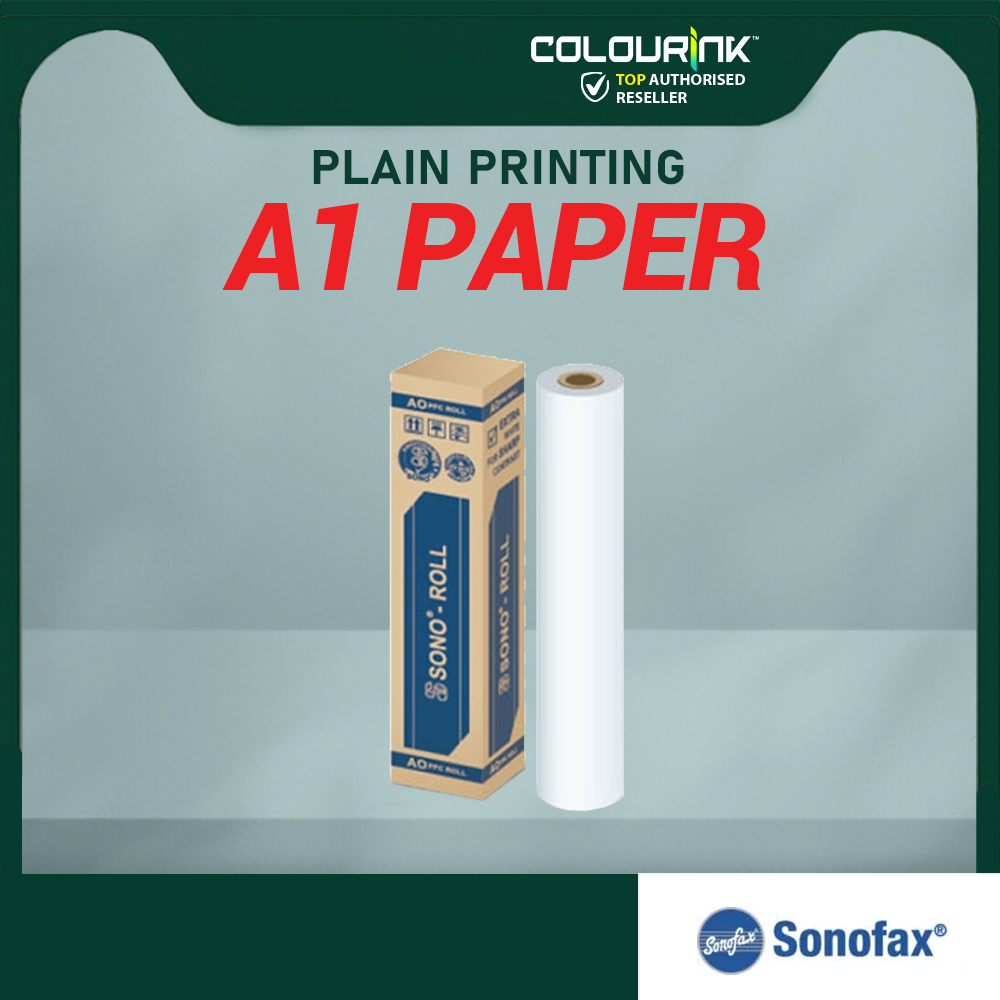 A1 PLAIN PRINTING PAPER 594MM X 50M X 2"80GSM PLOTTER PAPER 1ROLL