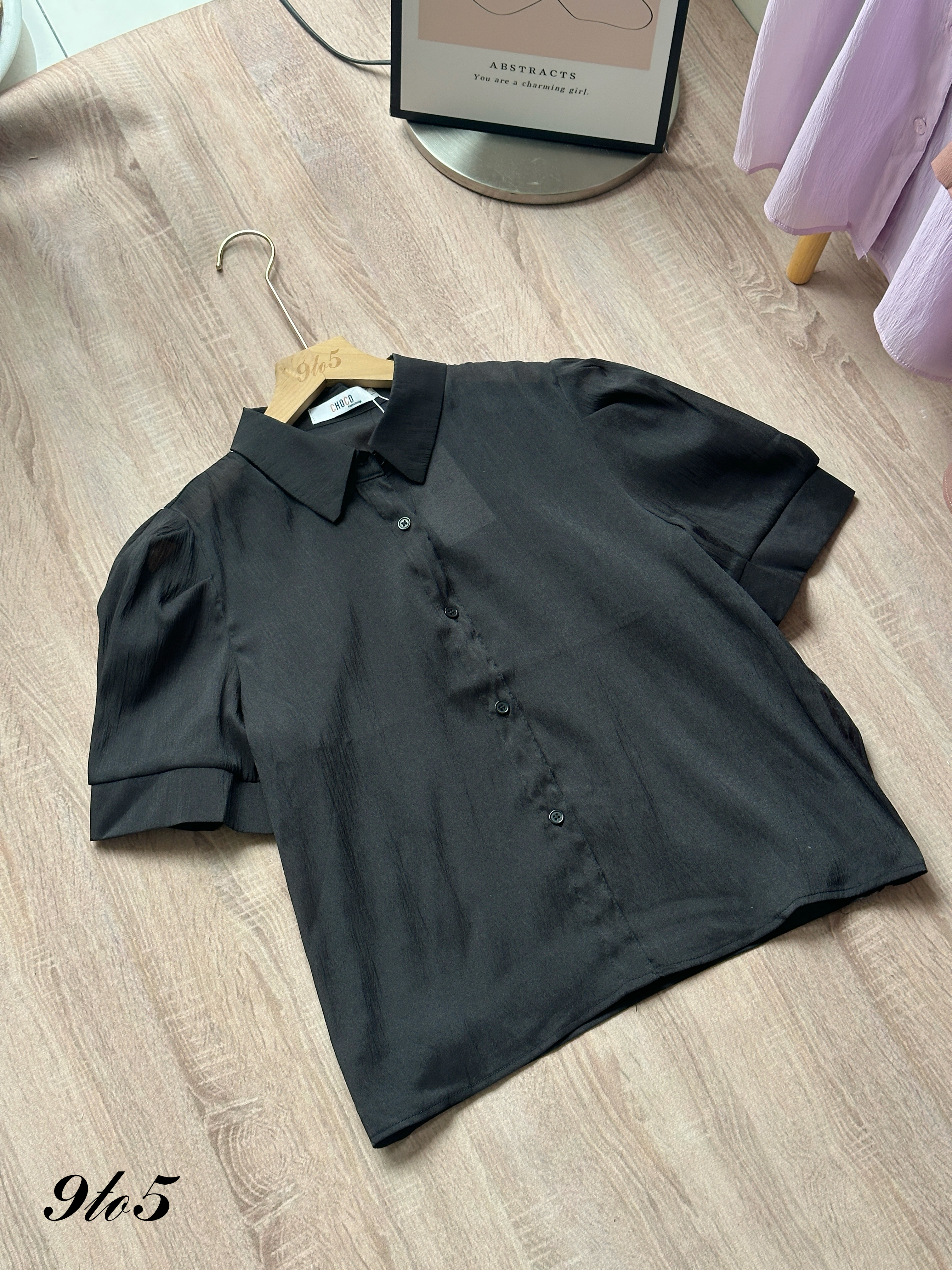 T4329 Puff Sleeve Button Down Blouse - 3 Colors 