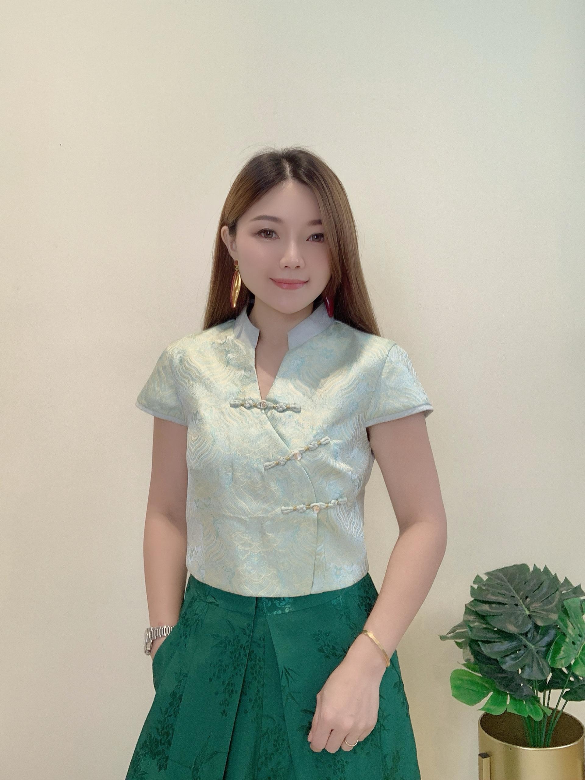 提花旗袍上衣 2617