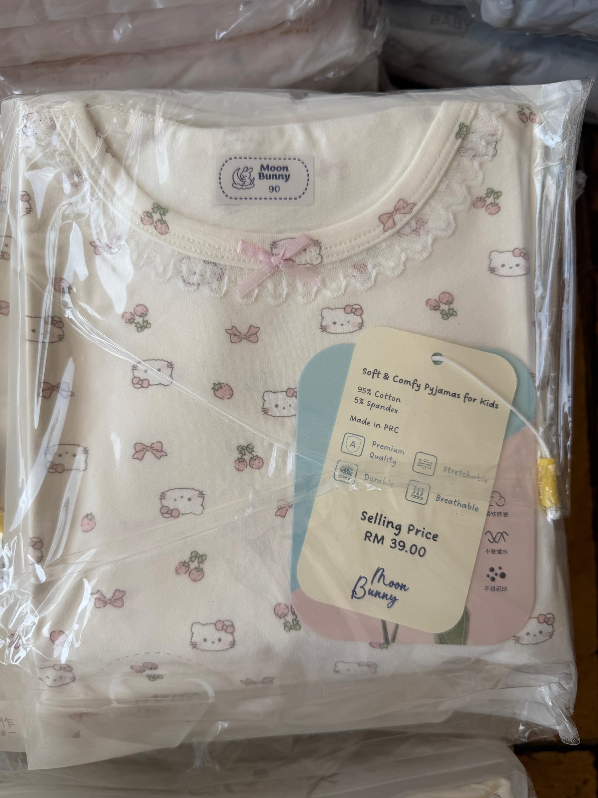 Moon Bunny Soft & Comfy Kids Pyjamas with Hello Kitty and Fruit Print