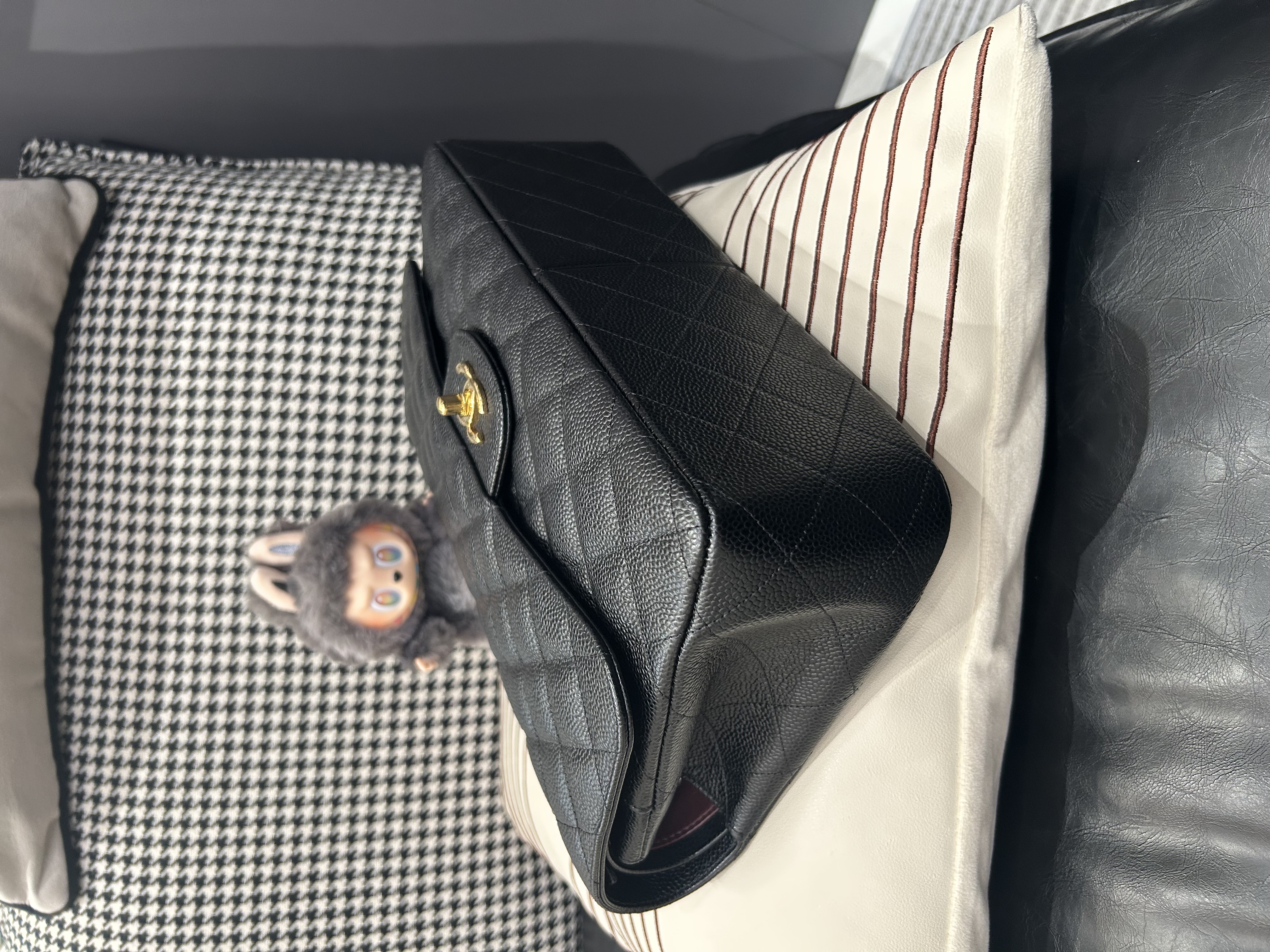 Chanel classic flap 30cm Jumbo A58600 黑色荔枝牛皮金扣 100%Authentic,95%new ✅16Card✅dust bag✅盒