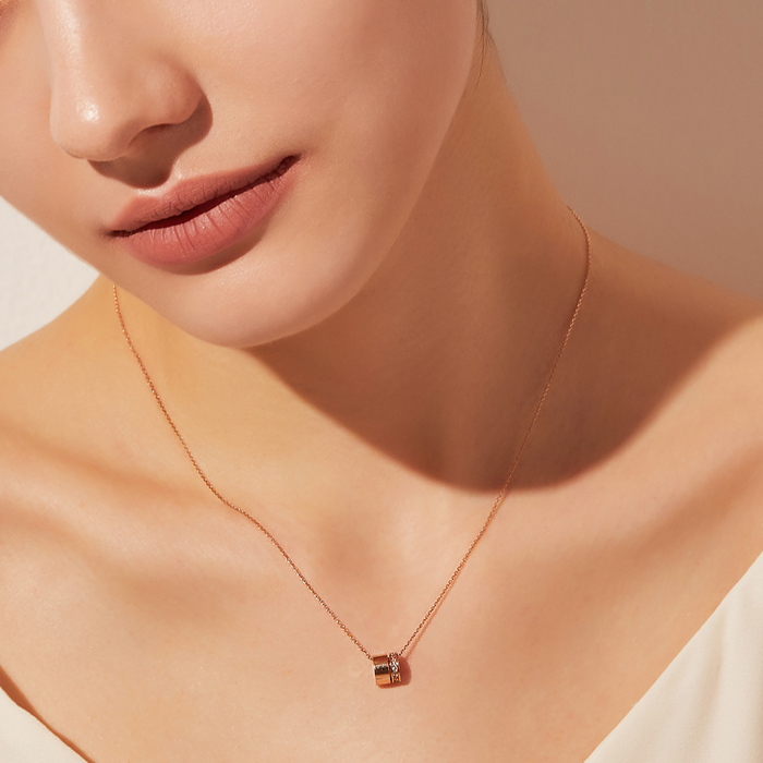 DIDIER DUBOT Dual DD 玫瑰金頸鏈 (JDRNR3S574S)