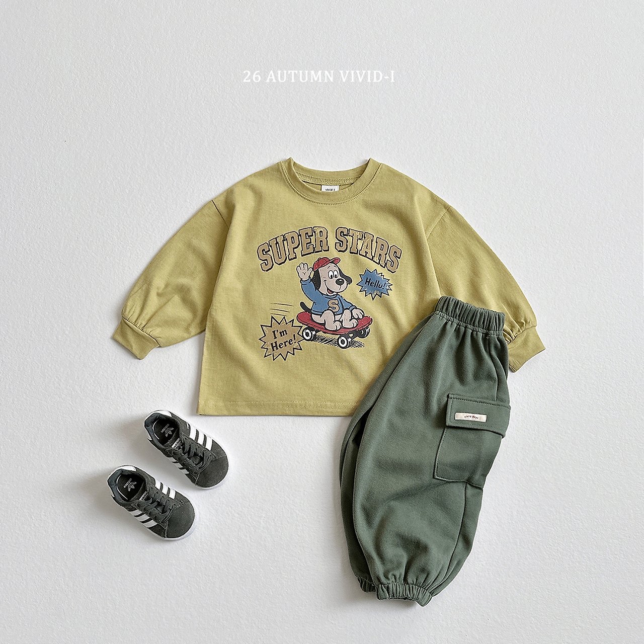 Vivid ｜Label cargo jogger pants