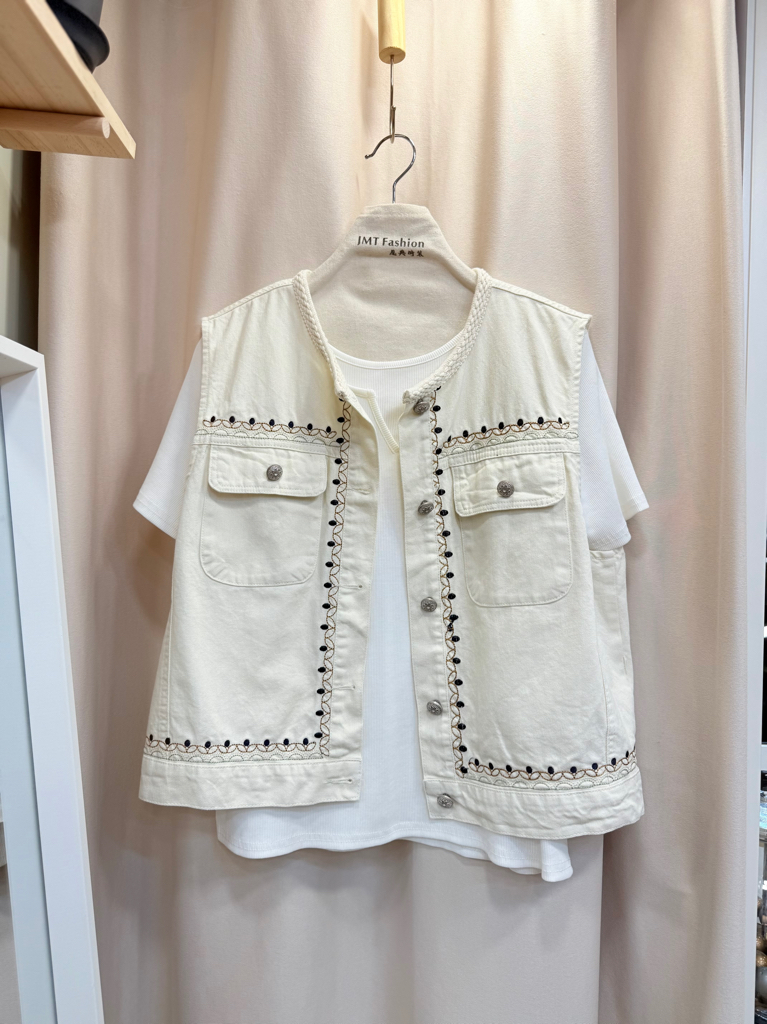  繡花背心外套  M942 846006329