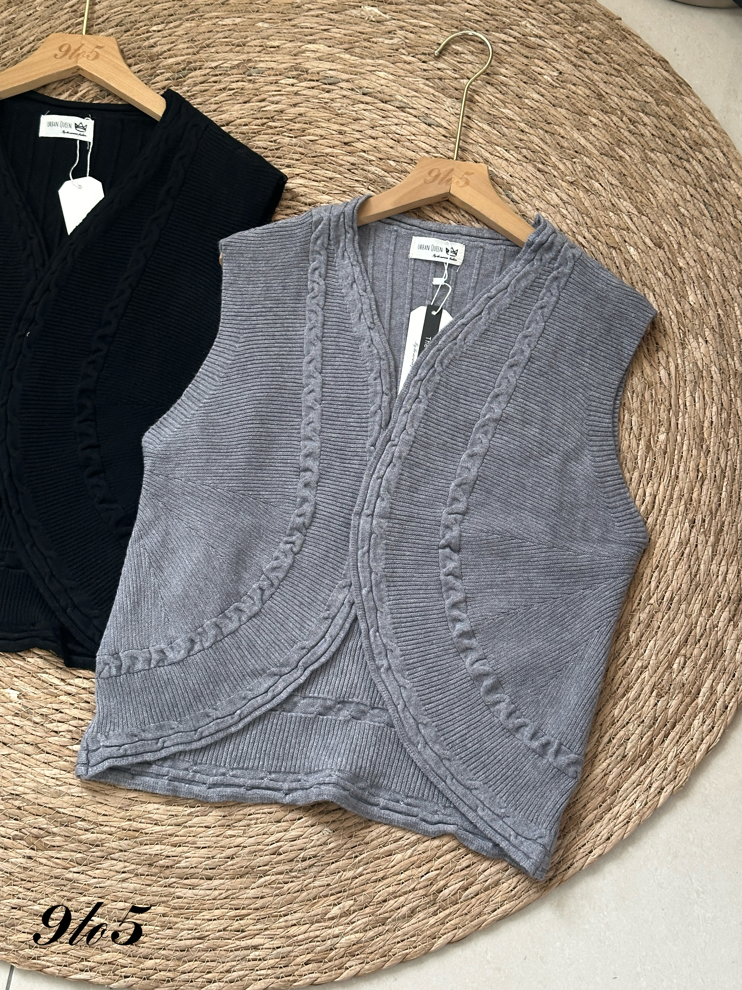 T4085 Cable Knit Vest - 3 Colors