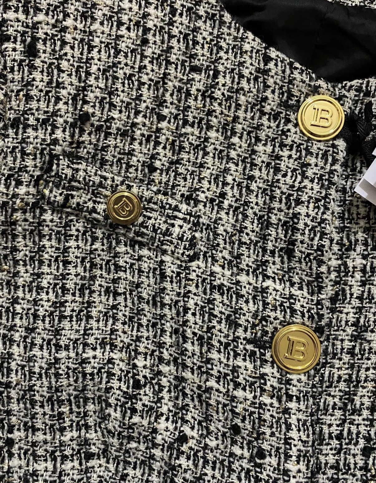 Balmain kids 黑白金tweet 料小香風外套