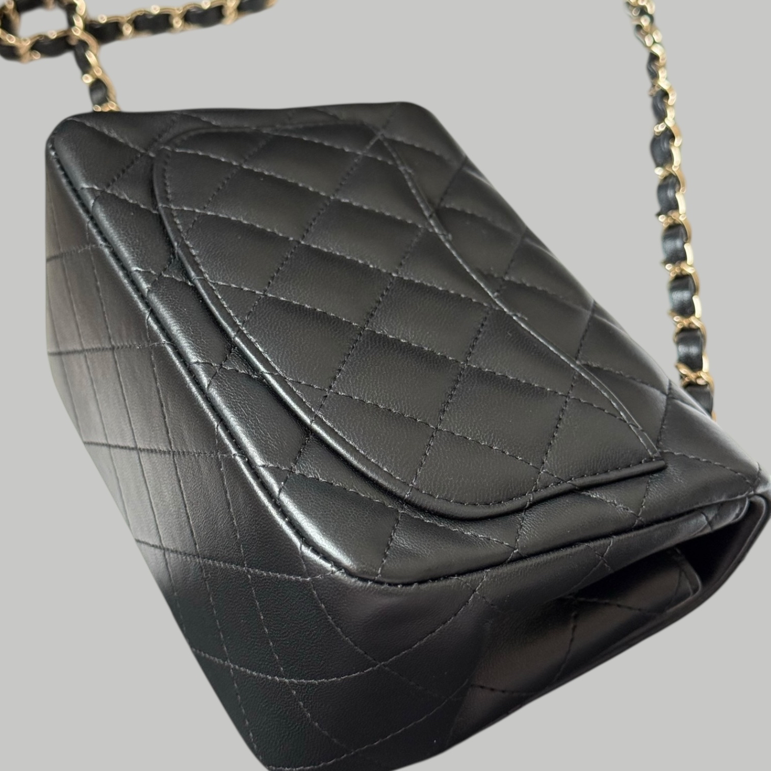 Chanel Lambskin square金扣方胖