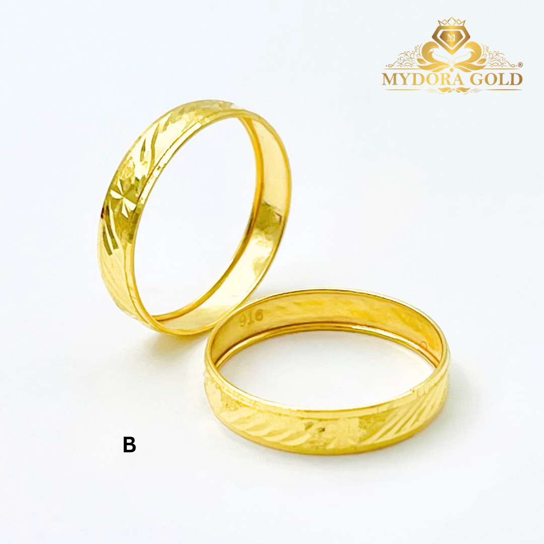 MYDORA Cincin Belah Rotan Klasik Bajet l Emas 916/22K