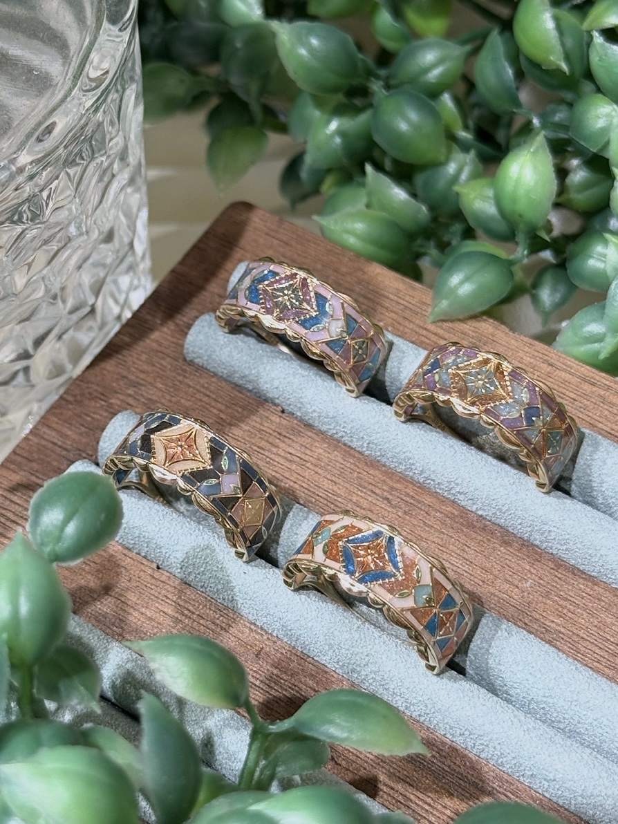 萬花碎光 Kaleidoscope Glimmer｜金色925純銀鍍金閉口戒指