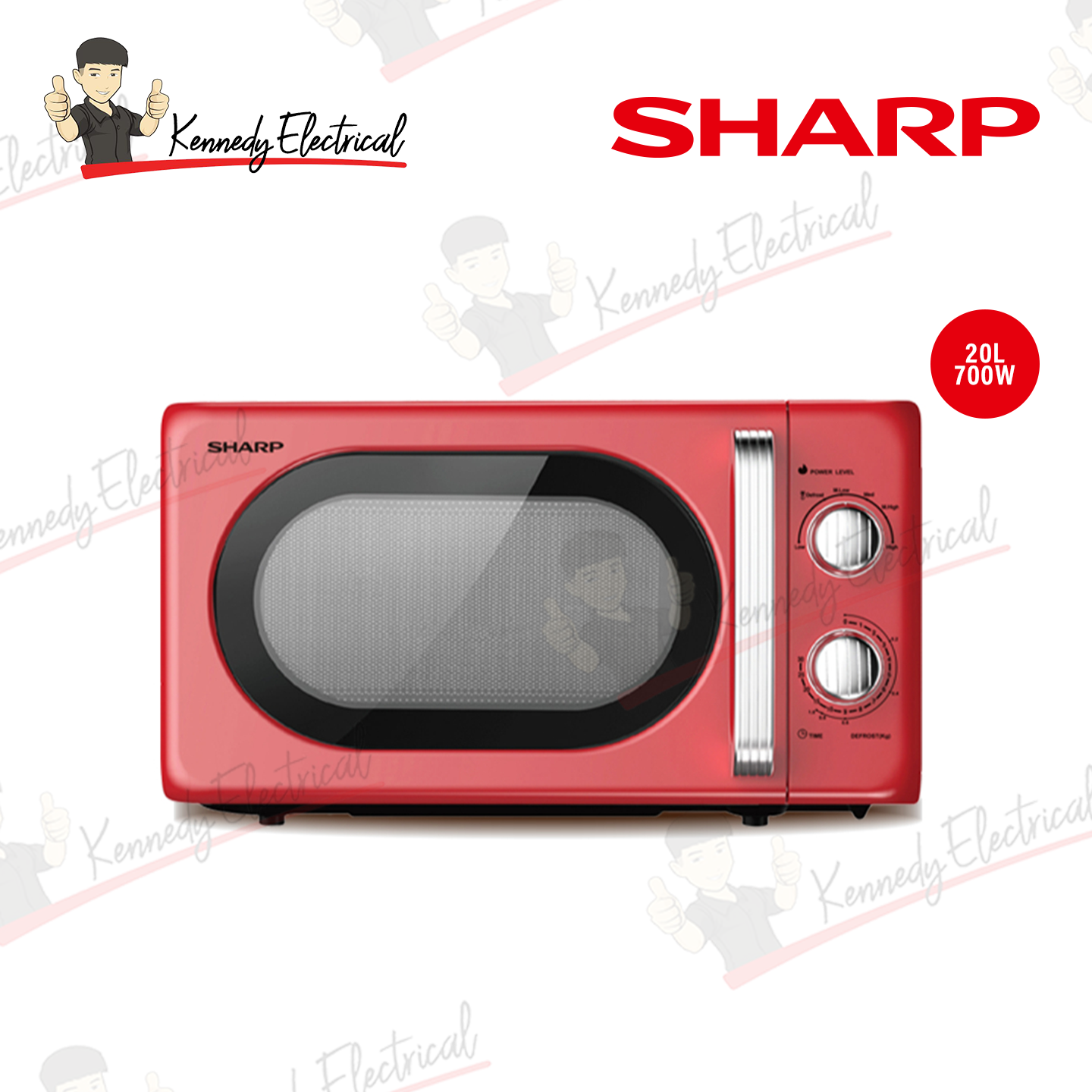 Sharp 20L Retro Mechanical Microwave Oven (R220EFRDMA)