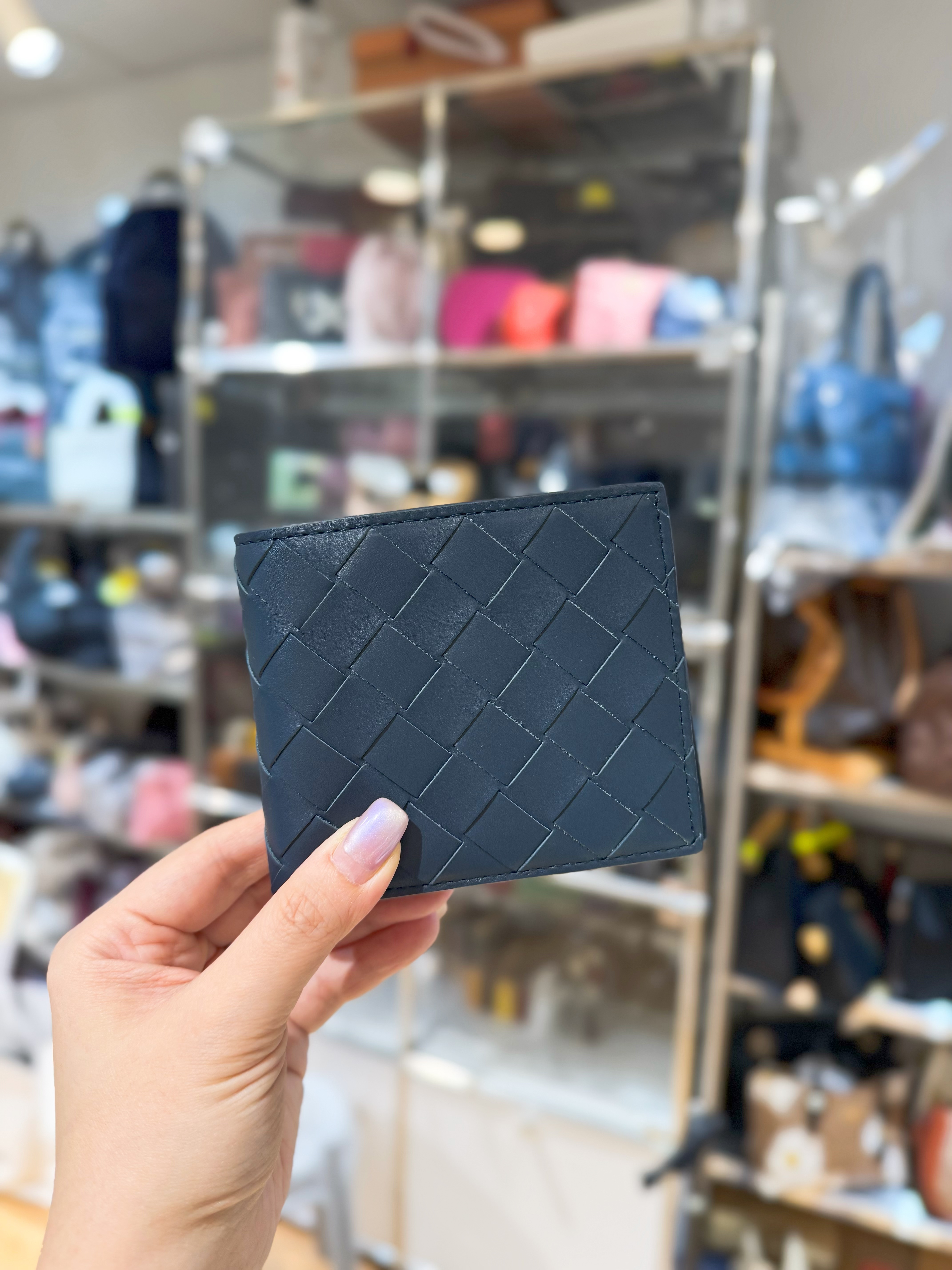 BV bi fold wallet navy