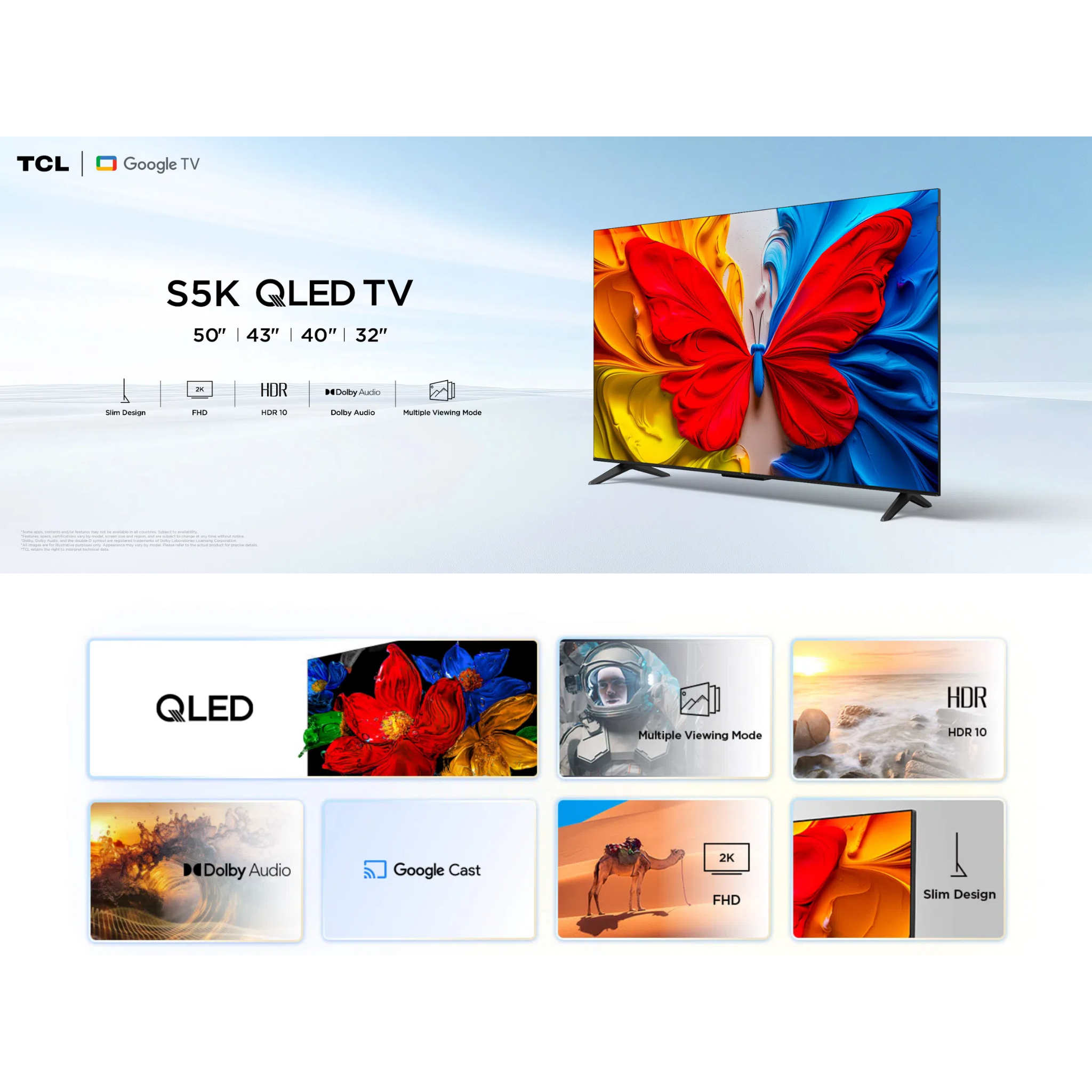 TCL 43" S5K Series 2K FHD Google TV (43S5K)