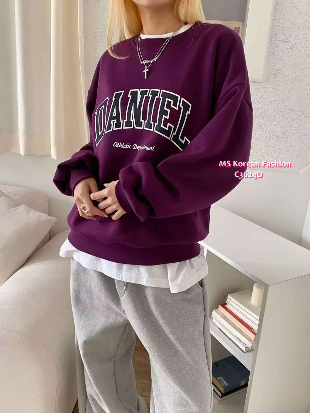 C3624 韓國🇰🇷靚色毛底衛衣