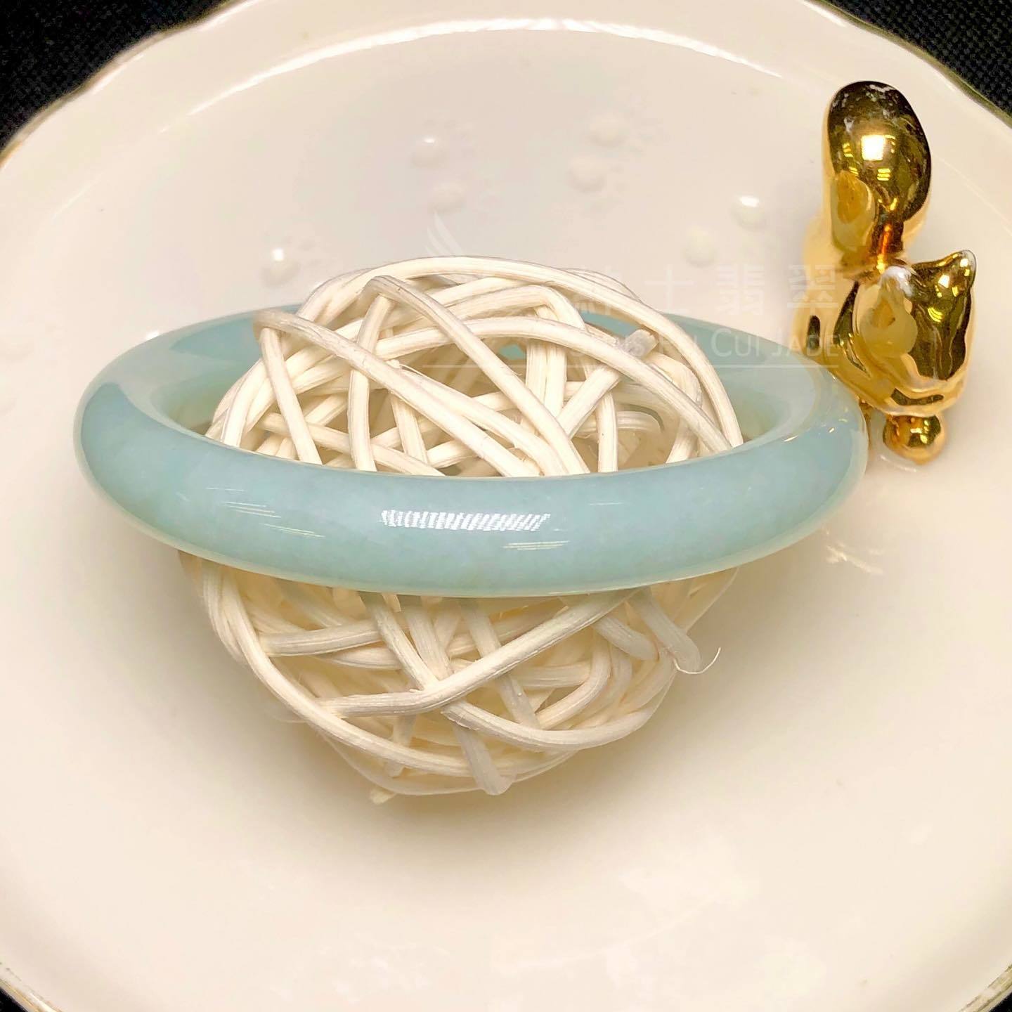 滿色蘋果綠翡翠圓鐲54.3mm