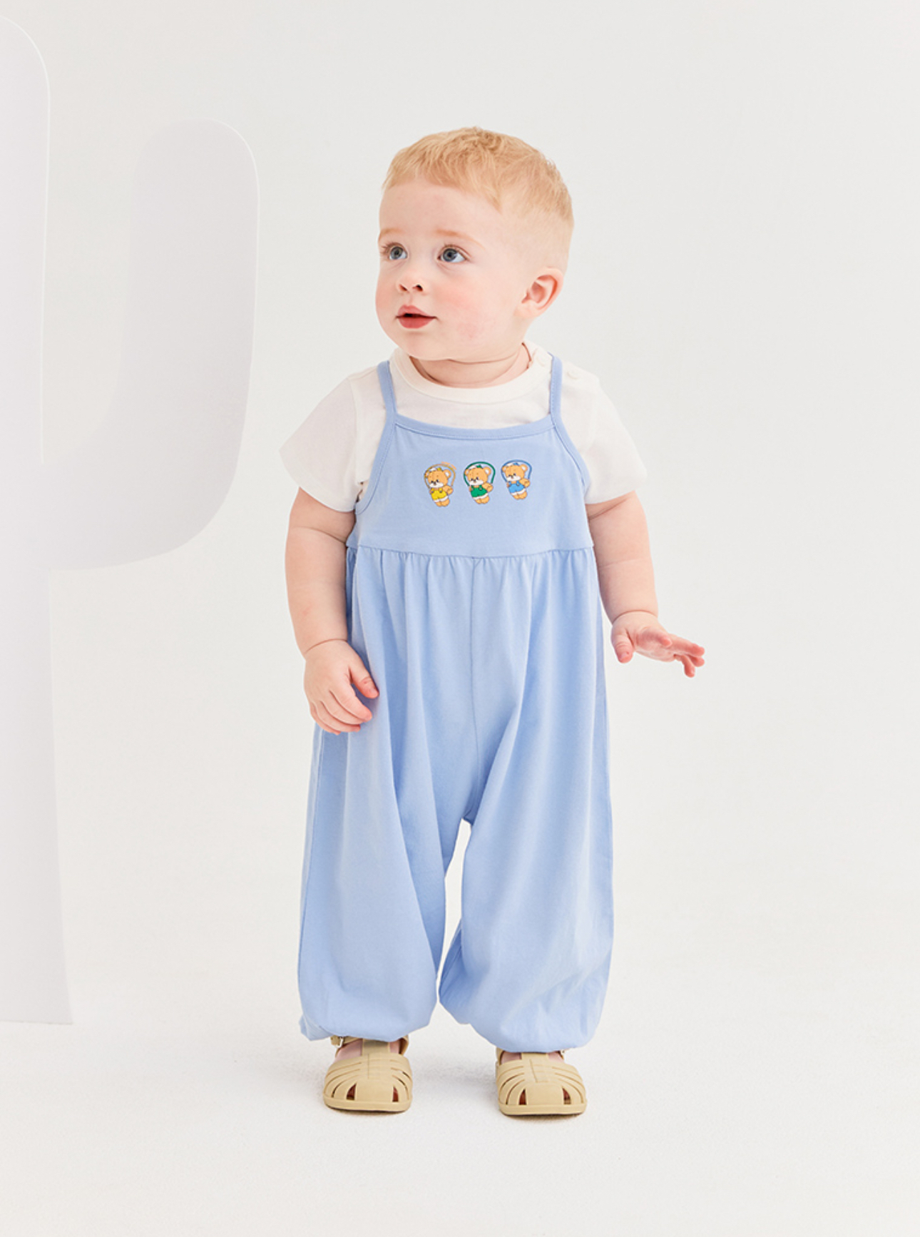 ☀️預訂 韓國直送☀️🇰🇷Milk Baby五色跳繩小熊印花寬鬆吊帶連身褲