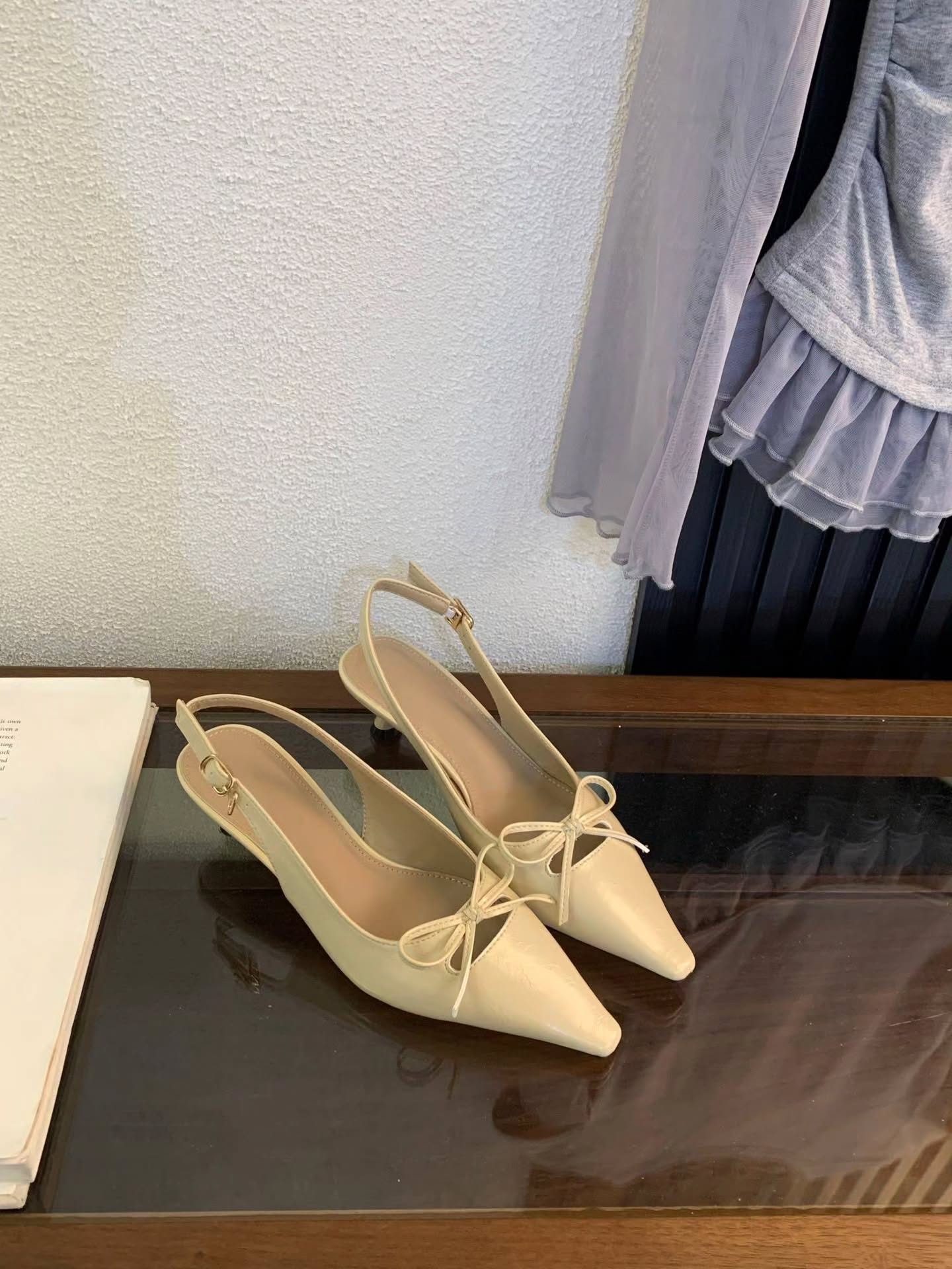 659-1 尖头蝴蝶结后空猫跟鞋 🇨🇳