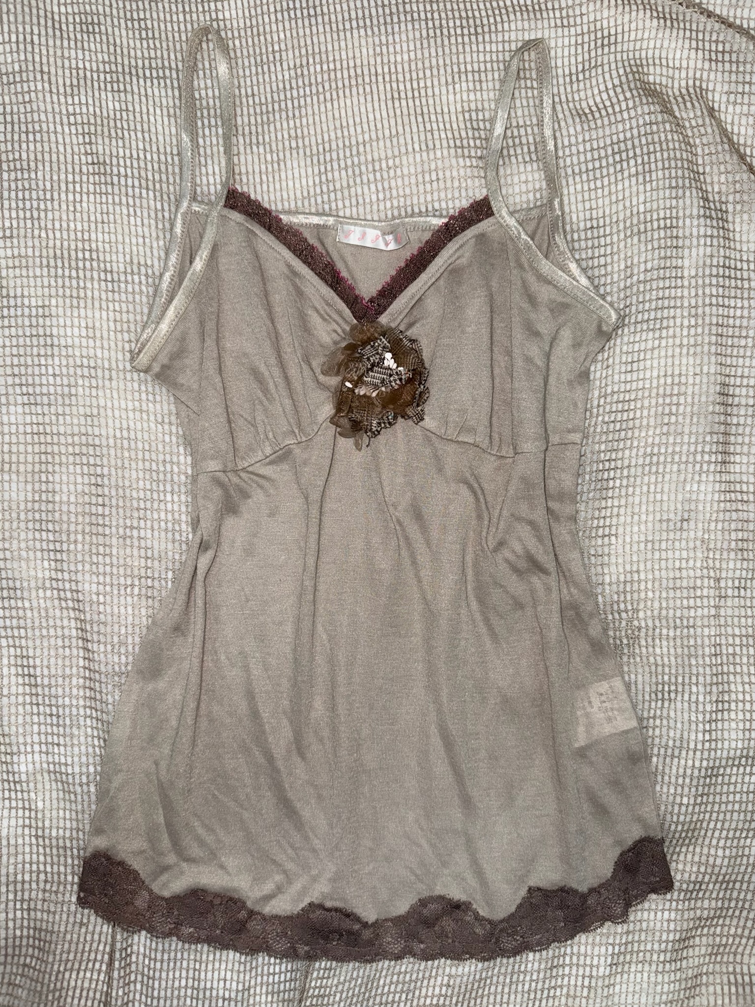 2000s Camisole with Flower Appliqué 