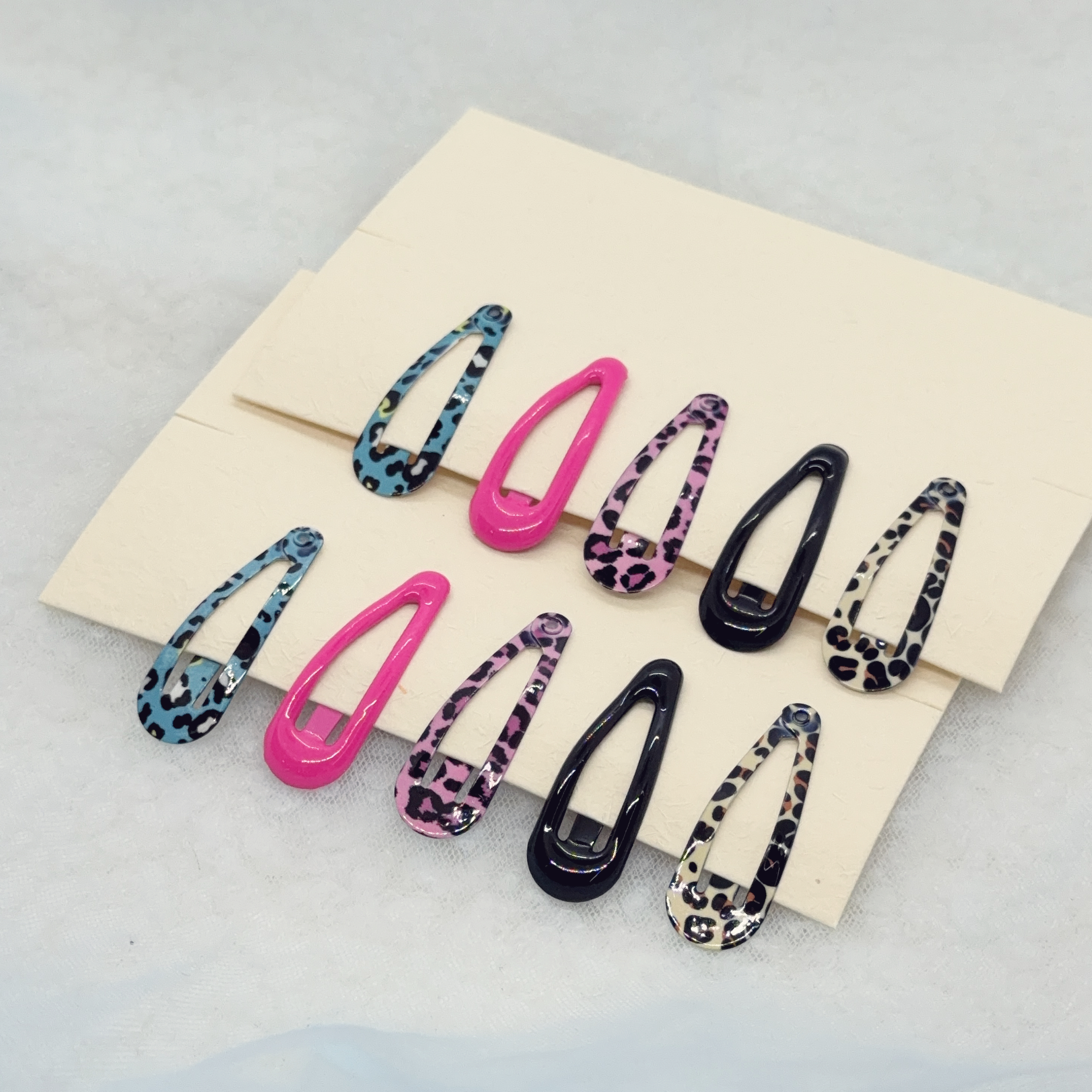 彩色豹紋髮夾 3.5cm snap clip (10pcs/set)