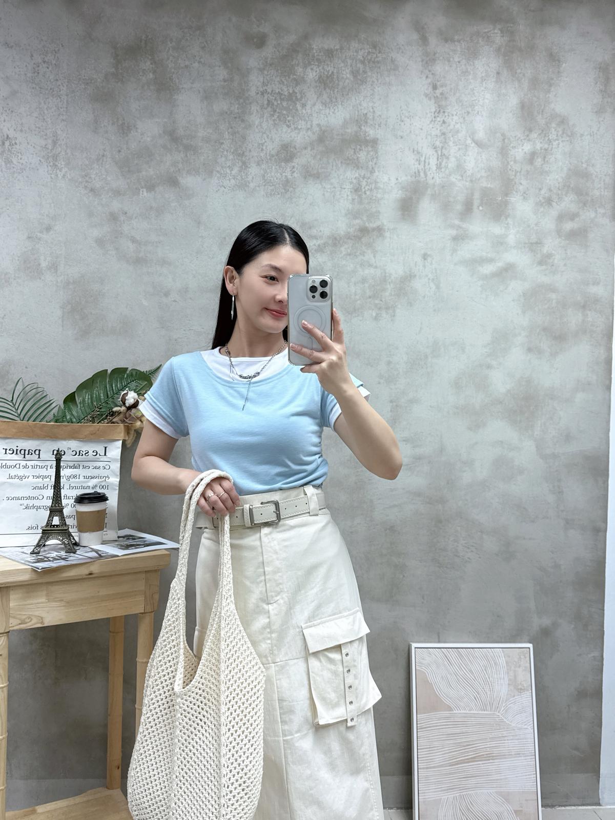 G12 假兩件拼色top