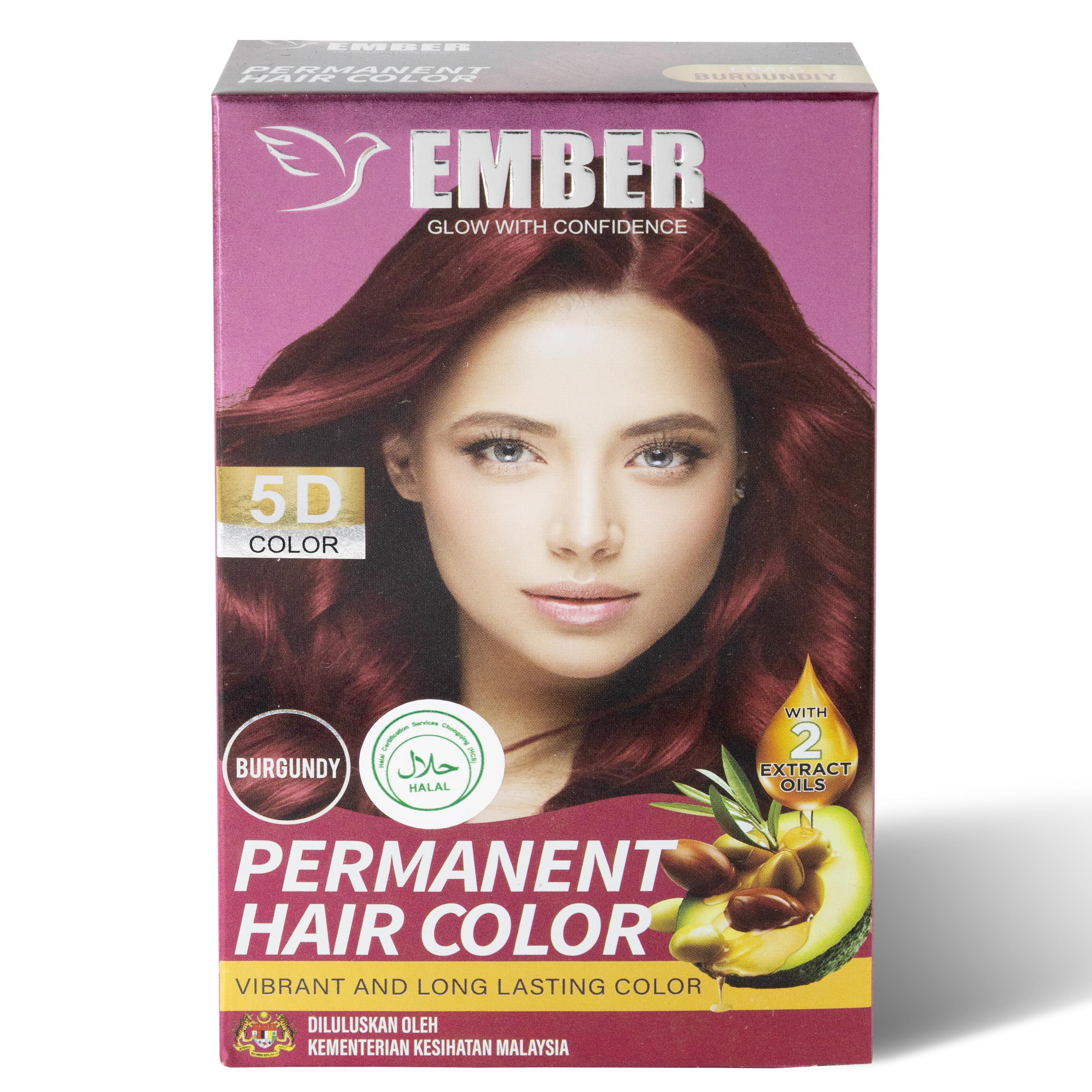 EMBER Permanent Hair Color 30ML / EM-5 / RED BURGUNDY