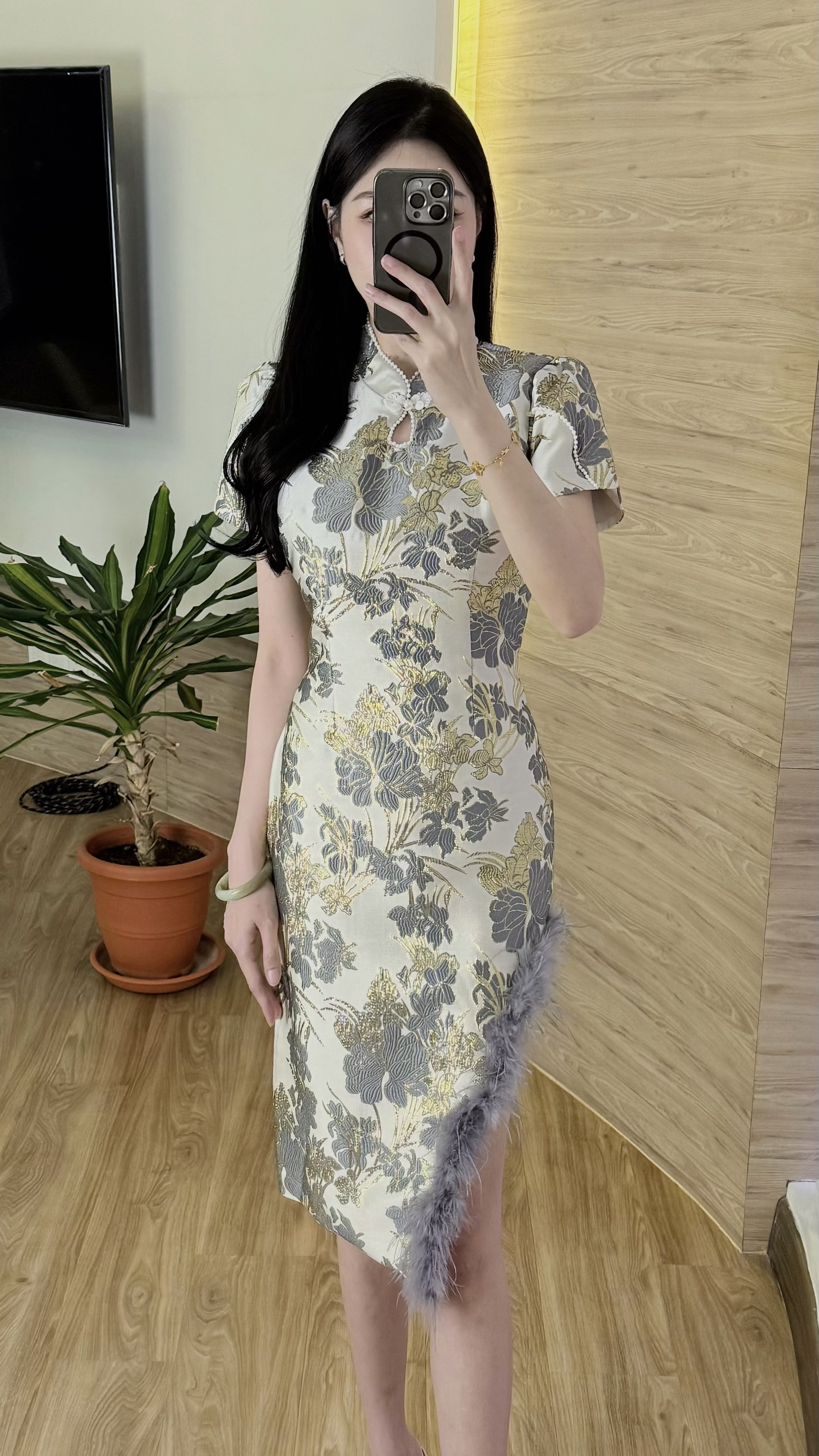 Andrea Oriental Furry Dress (Woman)