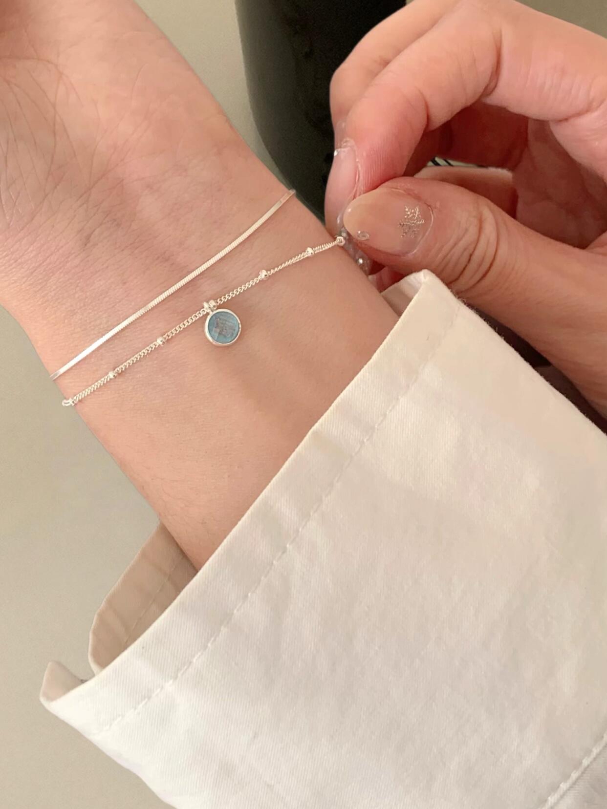 天然海蓝宝手链