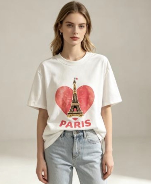 [訂購］M049 Love Paris Tower Graphic Tee