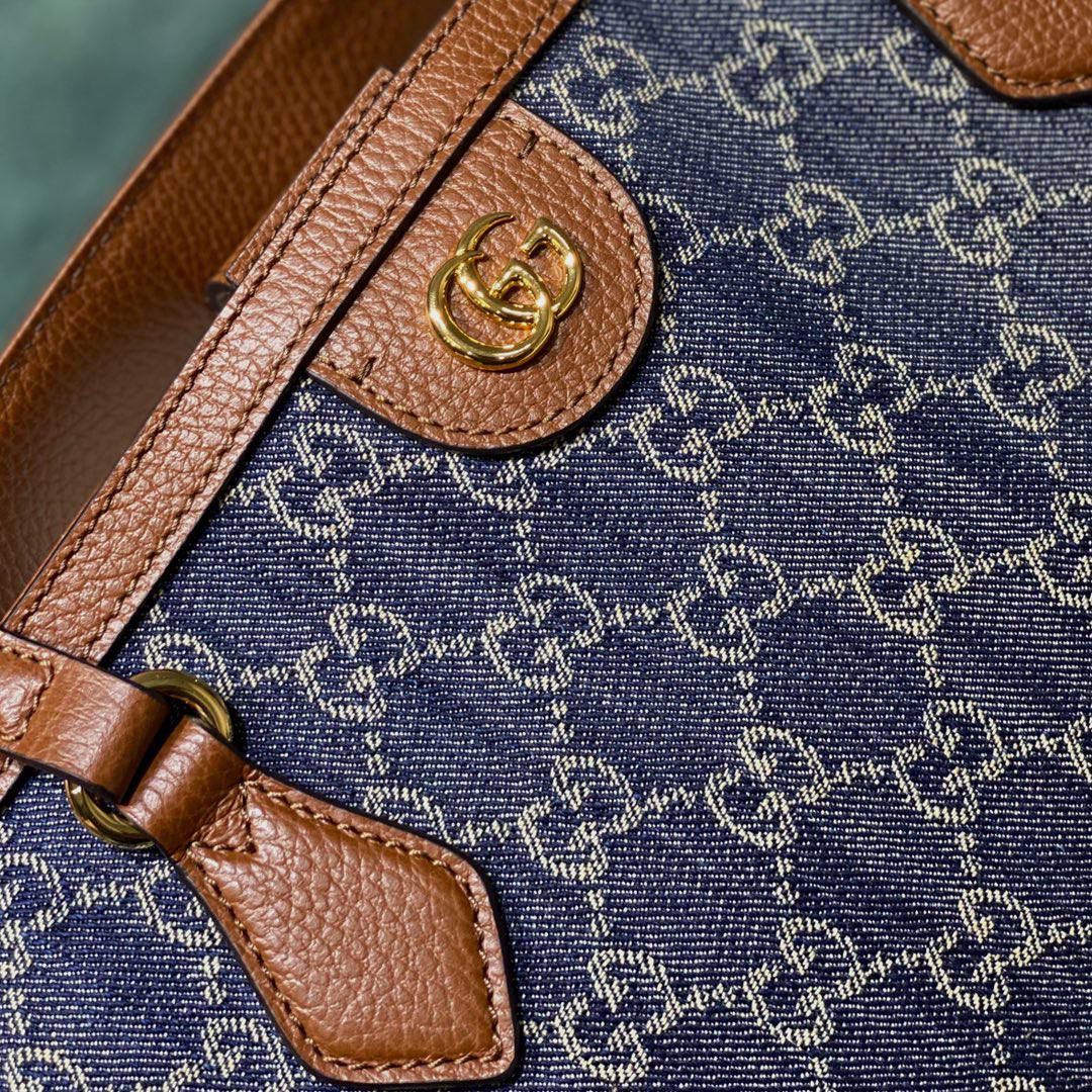 🔥大货实拍图 𝗚𝘂𝗰𝗰𝗶 𝗗𝗲𝗻𝗶𝗺牛仔购物袋 型号：631685 尺寸：38*28*14cm