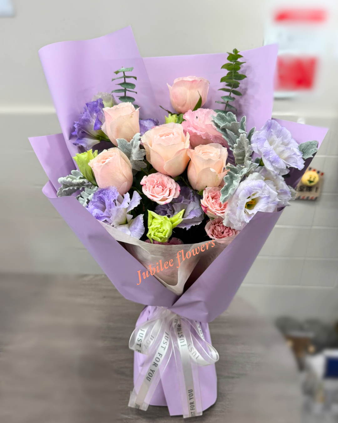粉玫瑰花束