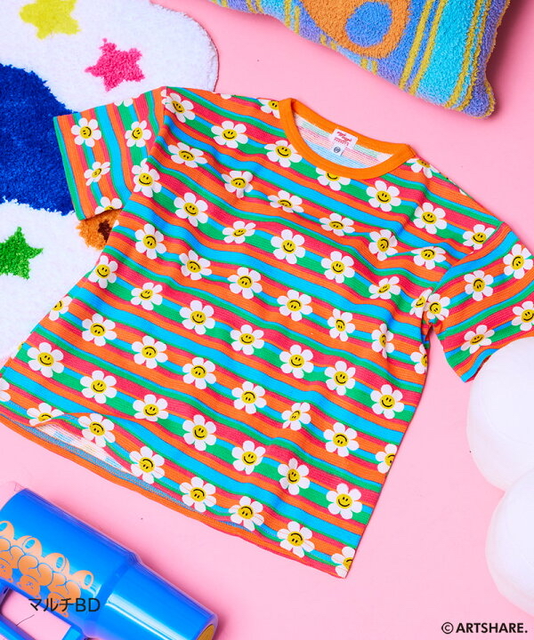 🇯🇵預訂 日本直送🇯🇵Markey’s x Wiggle Wiggle四色圖案滿印華夫格短袖T恤