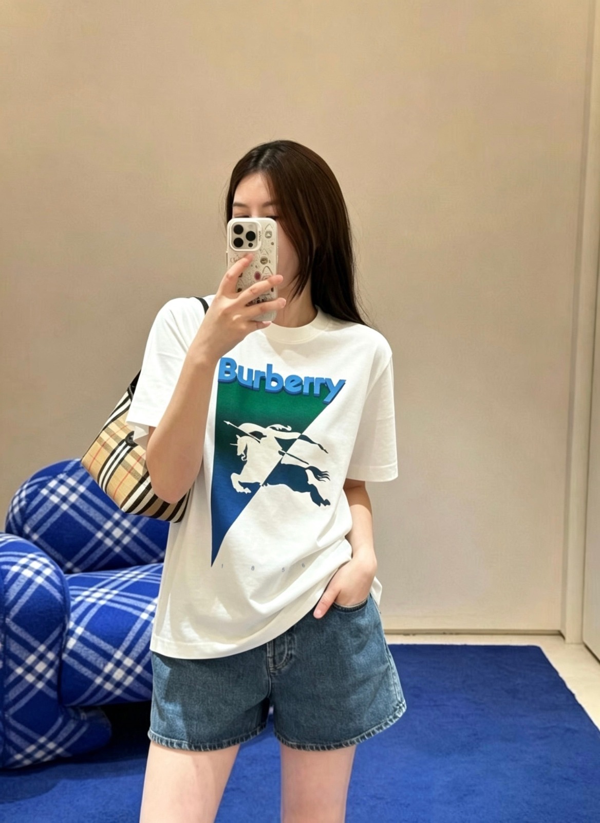 【原單】BURBERRY EKD Cotton T-shirt 戰馬騎士印花短袖Tee