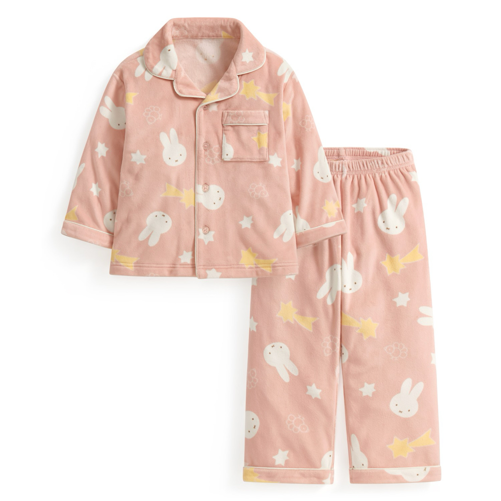 💚代購 台灣直送💚正版授權Miffy兩色人物滿印絲絨長袖家居服上下套裝