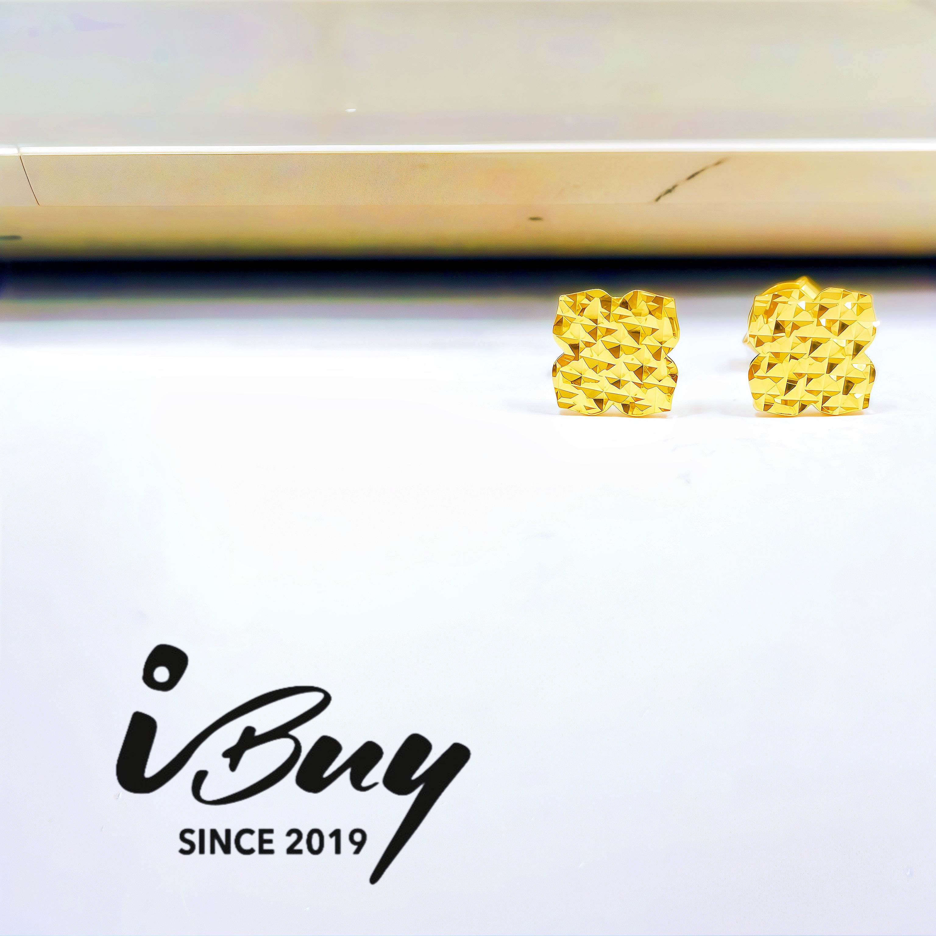 916 GOLD DIAMOND CUT BUCCELLATI EARRING 916 金 布契拉缇耳针