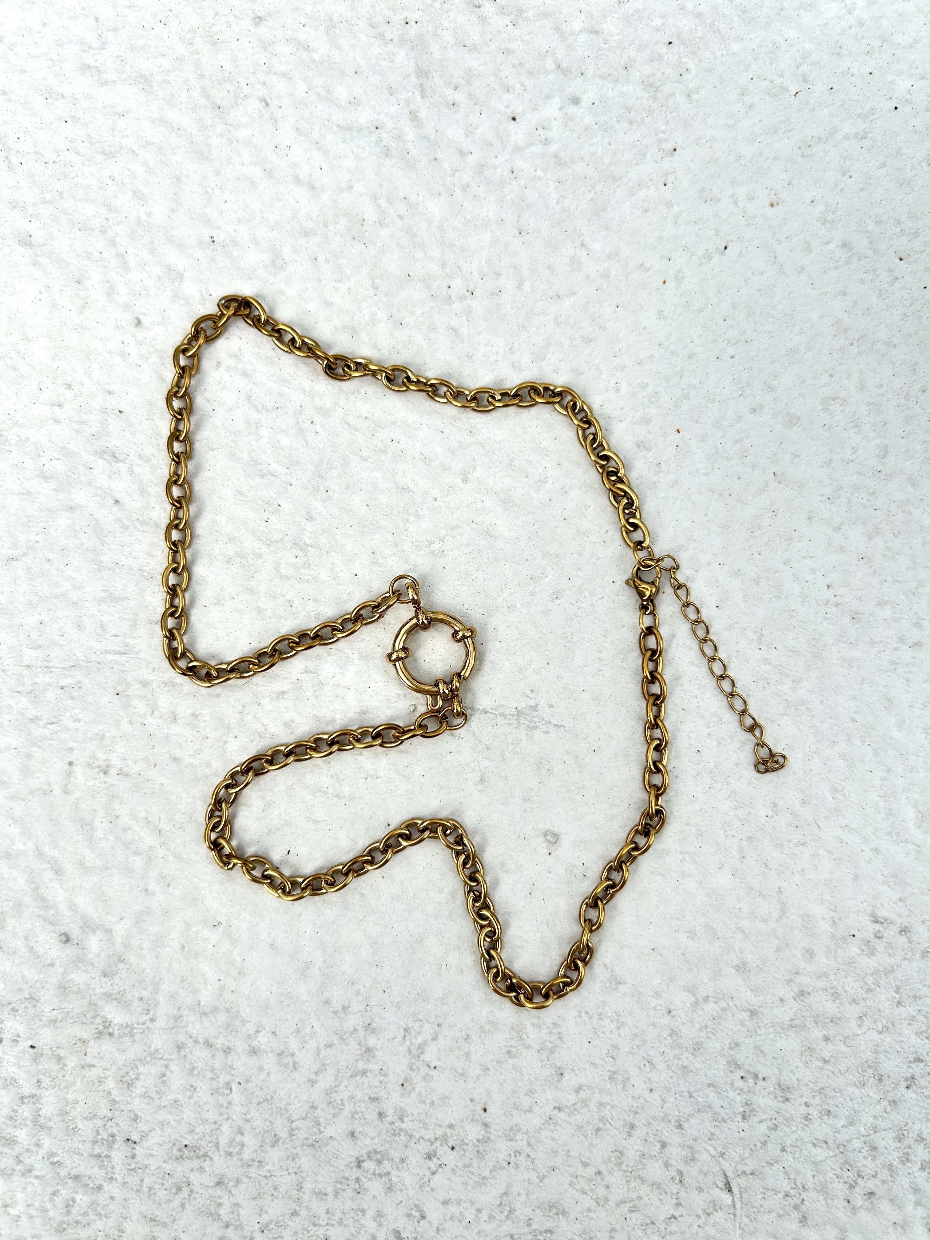 Gold small anchor stainless necklace