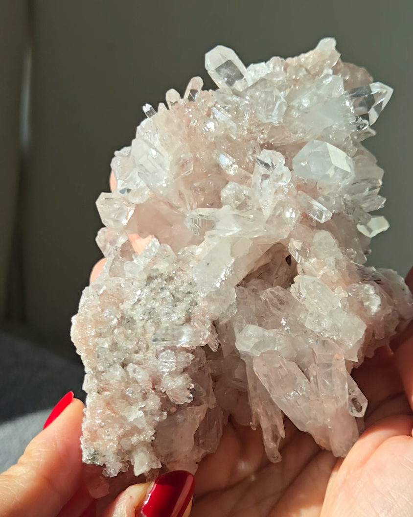 Pink Lemurian cluster with double terminations - LQ550