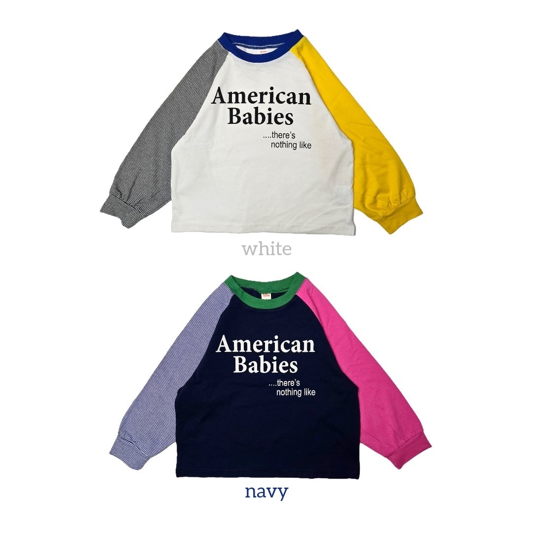 Bymimi | 薄款Patchwork Tee(Navy L105-115)