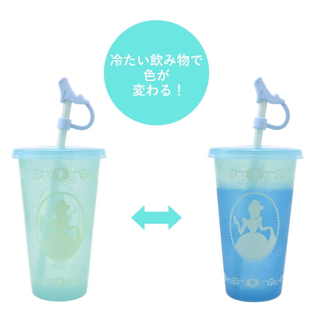 🎀【預訂】公主剪影變色吸管杯附吸管蓋 - Cinderella