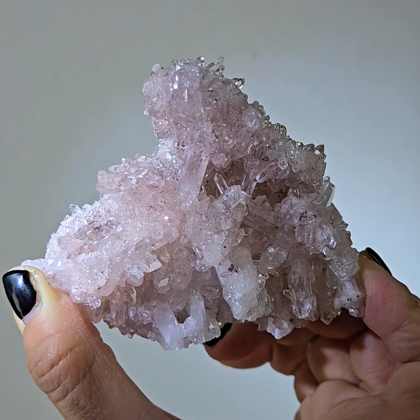 Pink Lemurian quartz with double terminations, rainbows - LQ178